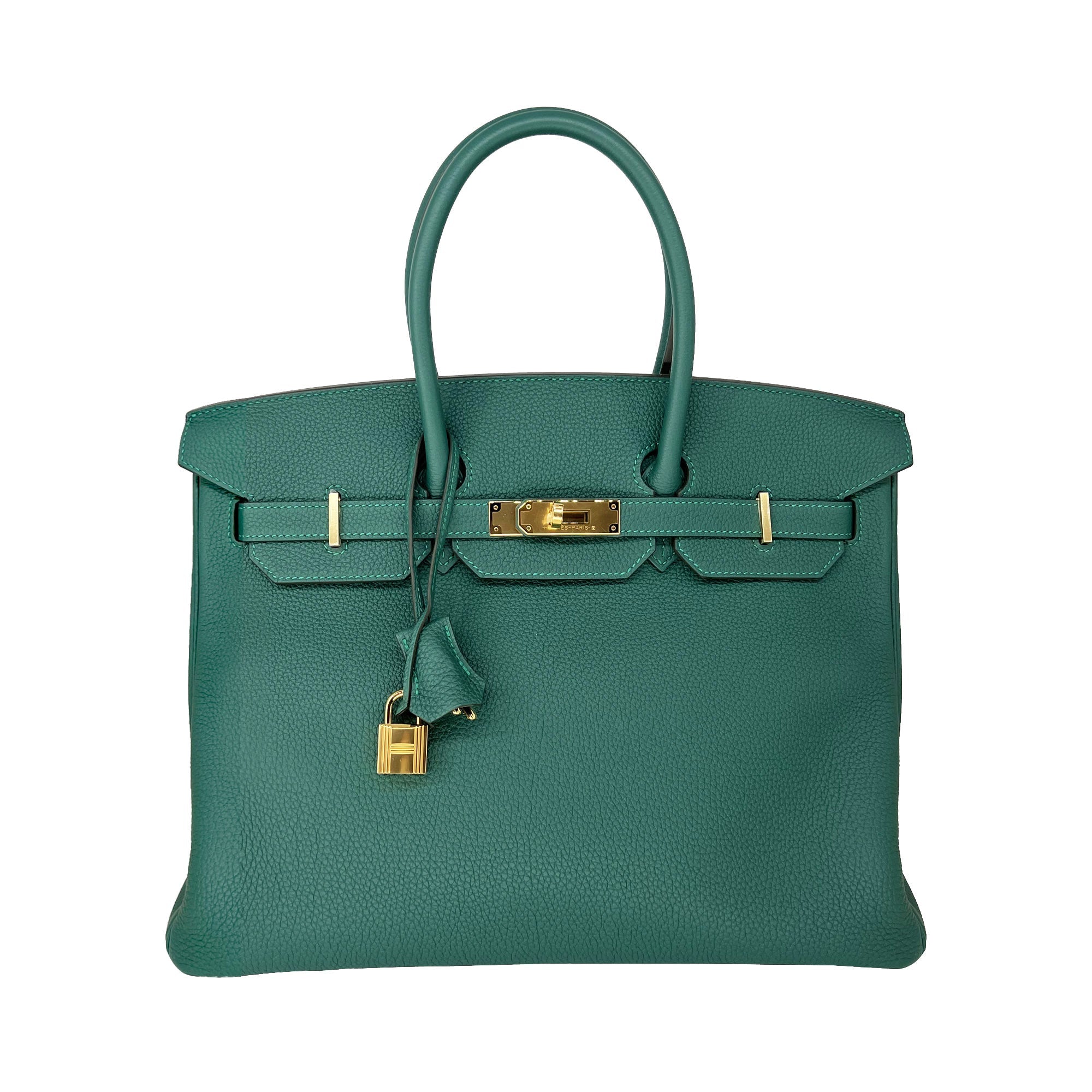 Hermes Birkin Malachite Togo Designer Bag B35 GHW
