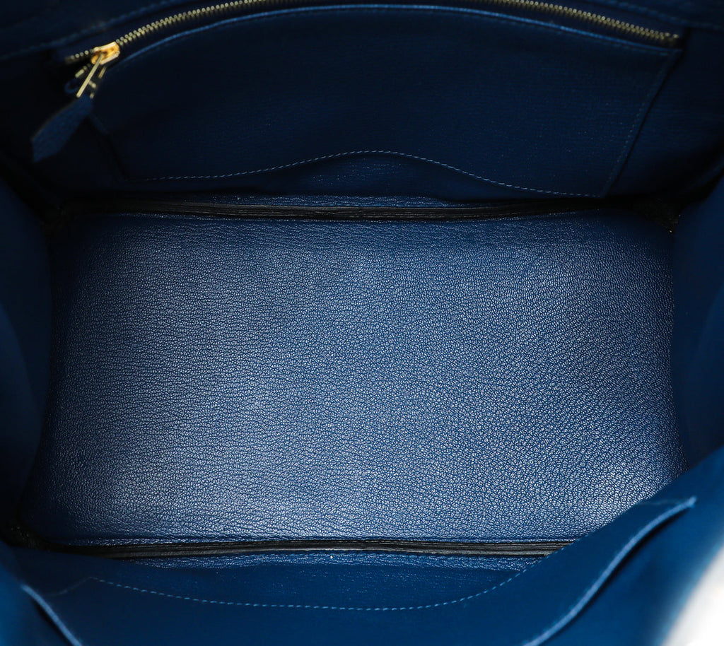 Hermes Blue De Galice Birkin 30 Bag w/Twilly