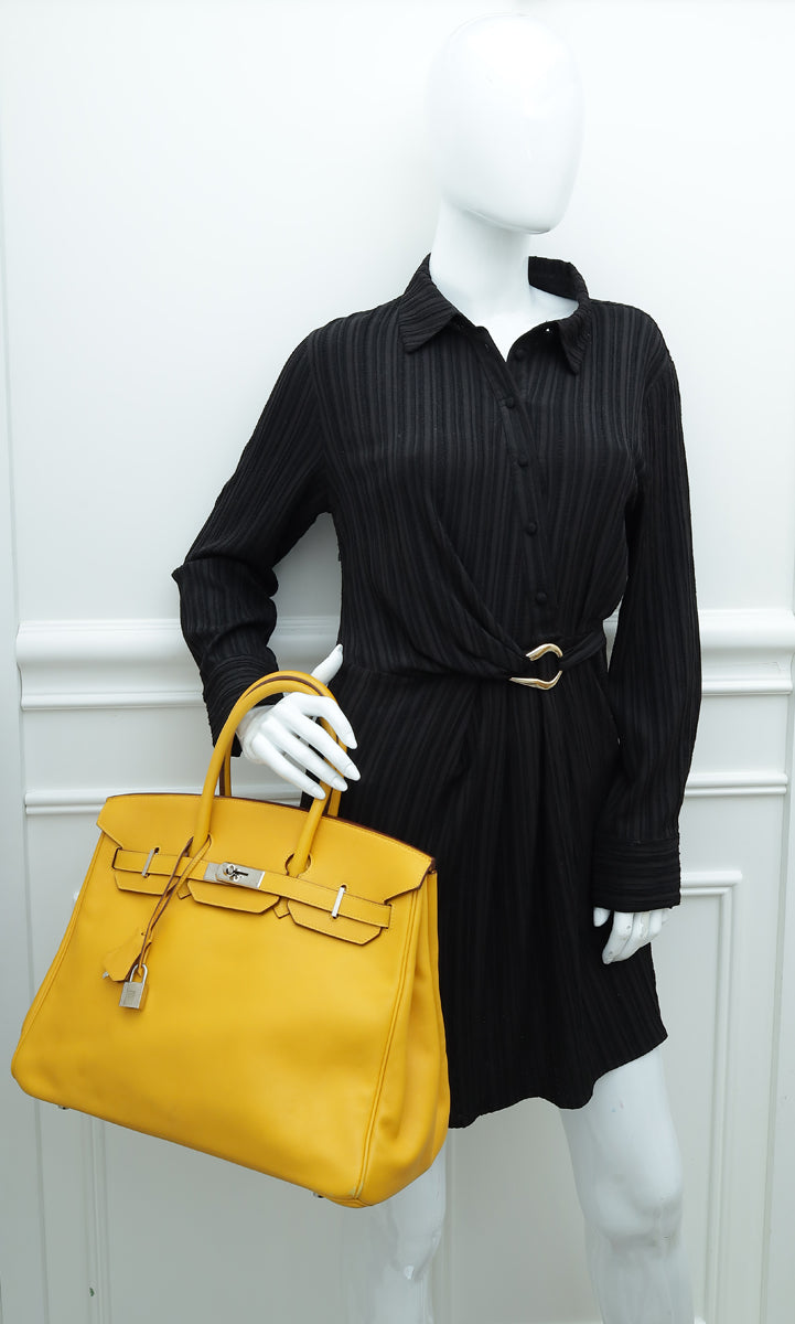 Hermes Jaune De Naples Soleil Birkin 35 Bag