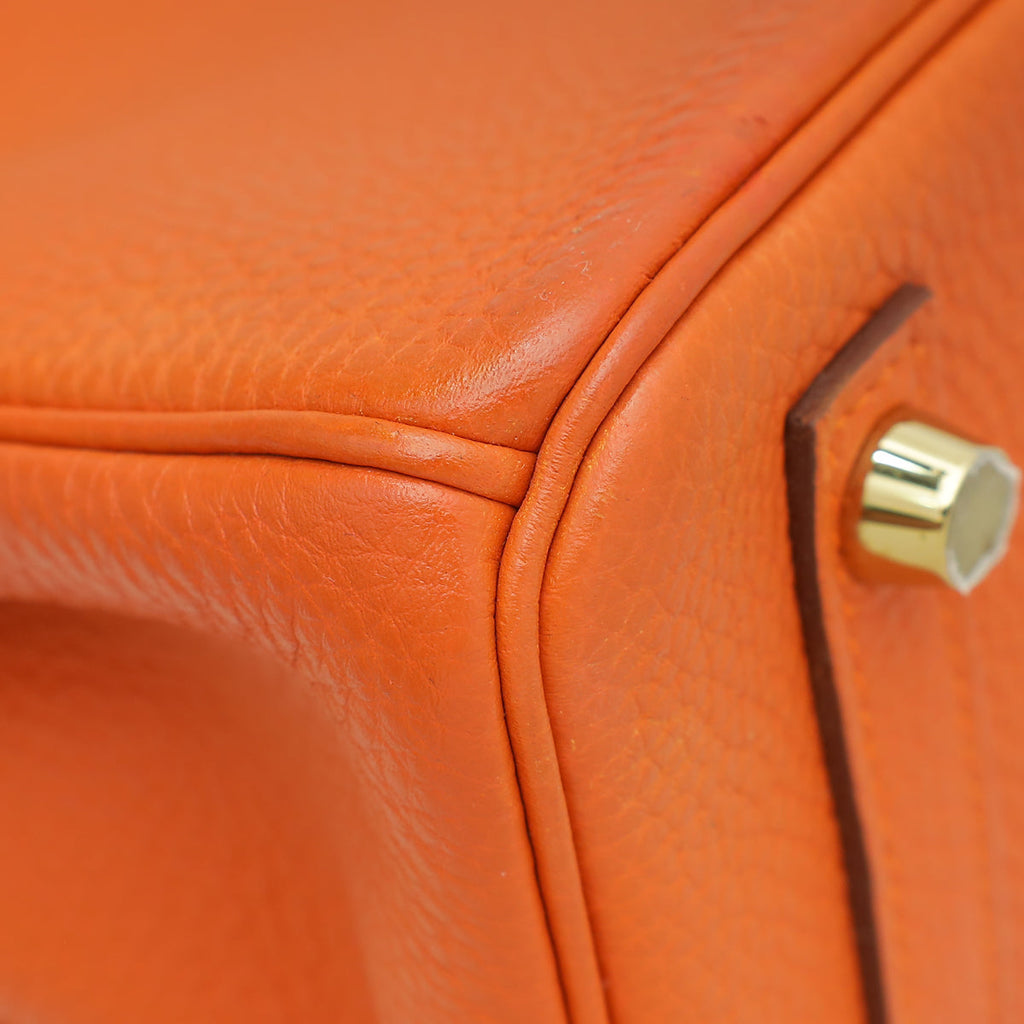Hermes Orange Retourne Birkin 25 Bag