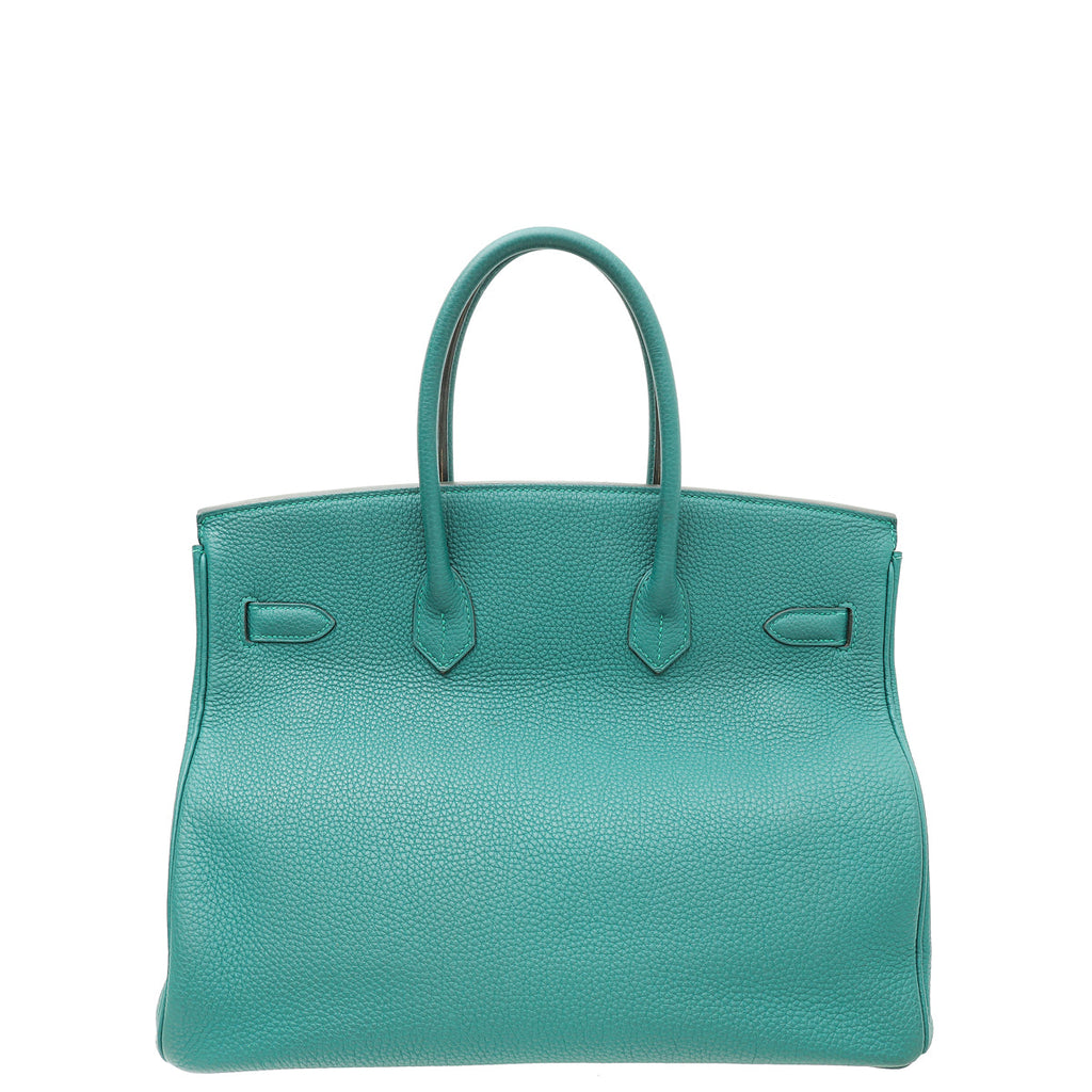 Hermes Malachite Retourne Birkin 35 Bag