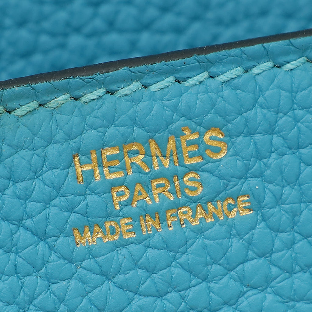 Hermes Turquoise Retourne Birkin 30 Bag