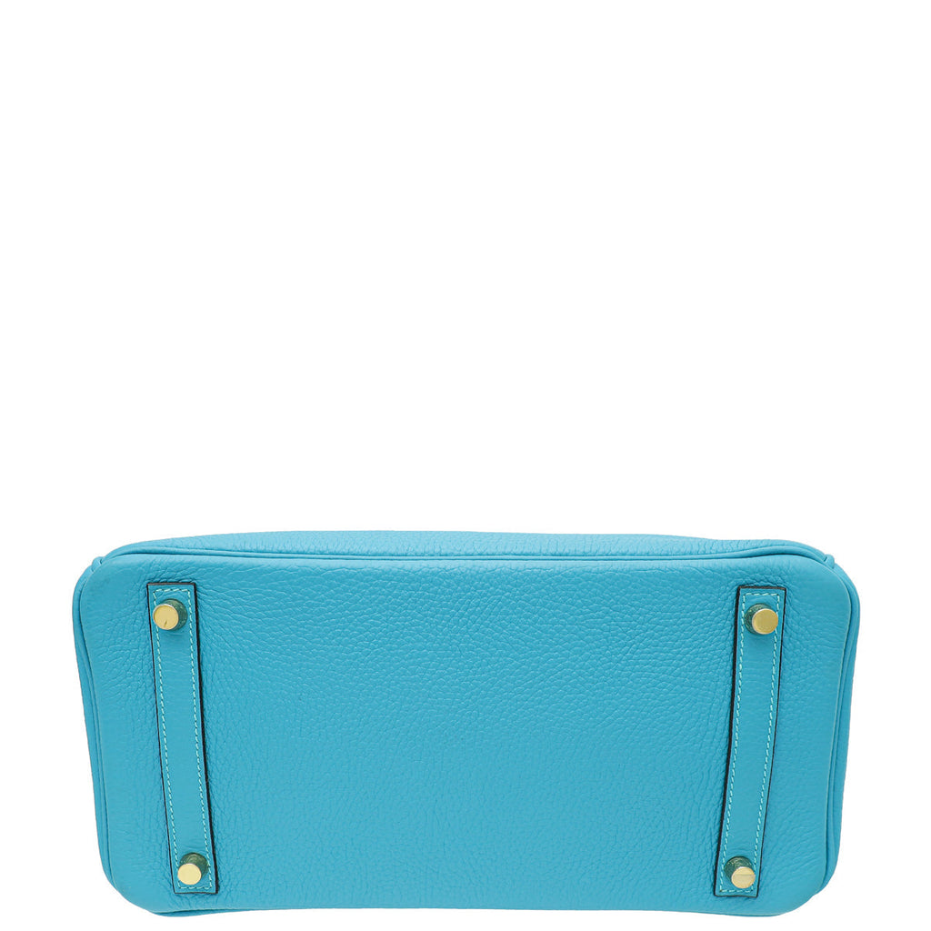 Hermes Turquoise Retourne Birkin 30 Bag
