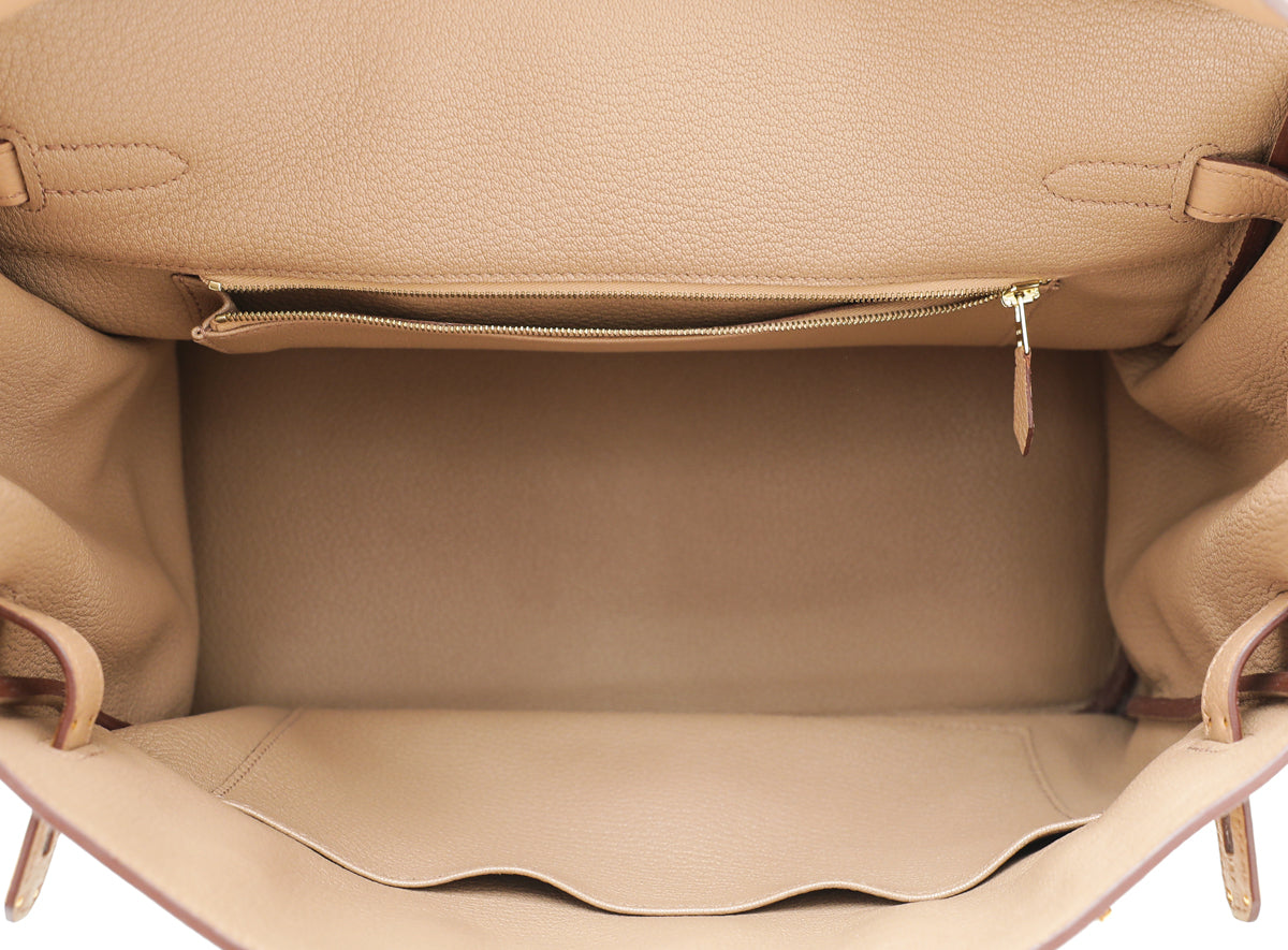 Hermes Tabac Camel Birkin 35 Bag