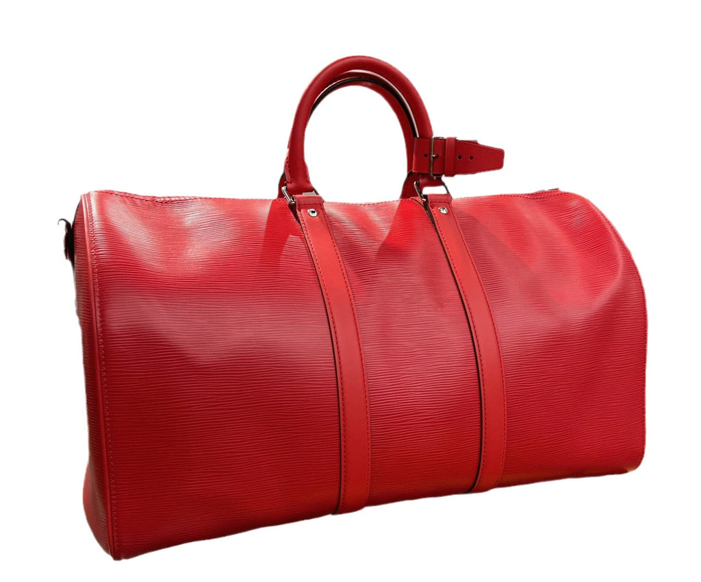 Sold Louis Vuitton x Supreme Keepall Bandouliere Size 45 Red Epi Leather Supreme