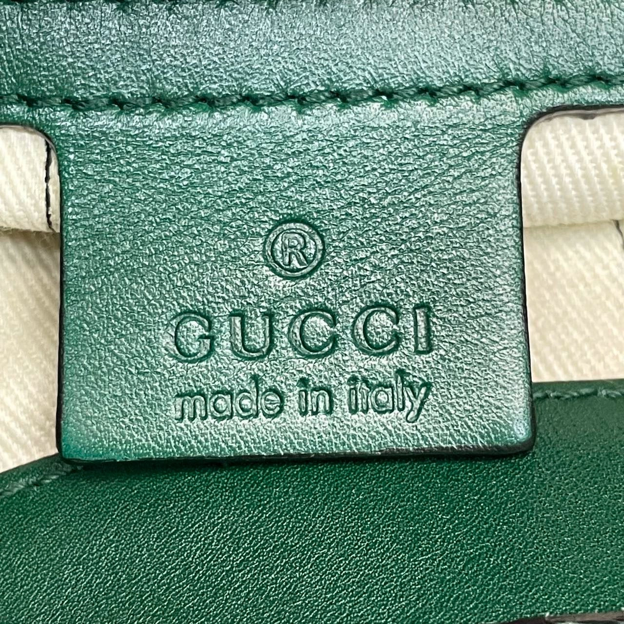 Gucci Jackie Vintage Large Green Suede and Snake-skin Leather Gold Hardware