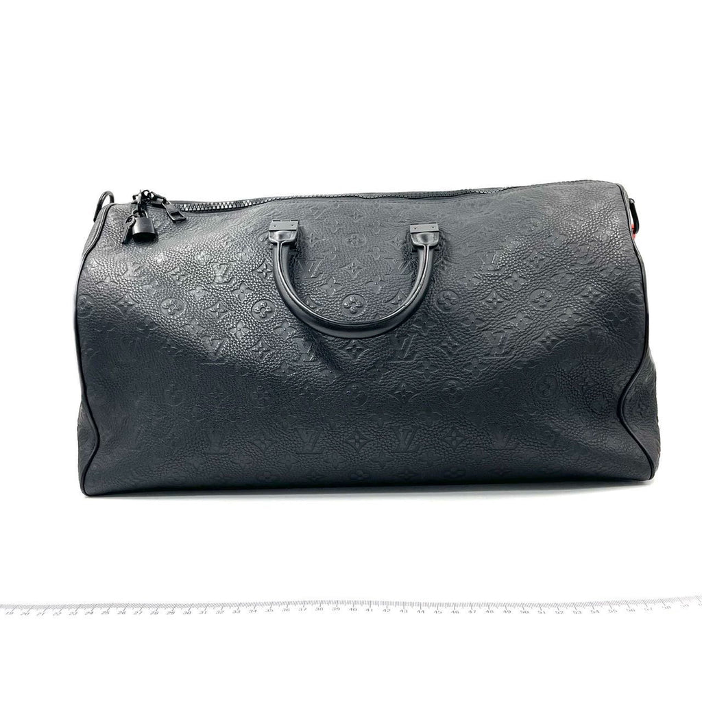 Sold Louis Vuitton Keepall Monogram Bandouliere 50 Absolute Black with Orange Chain Virgil Abloh Design