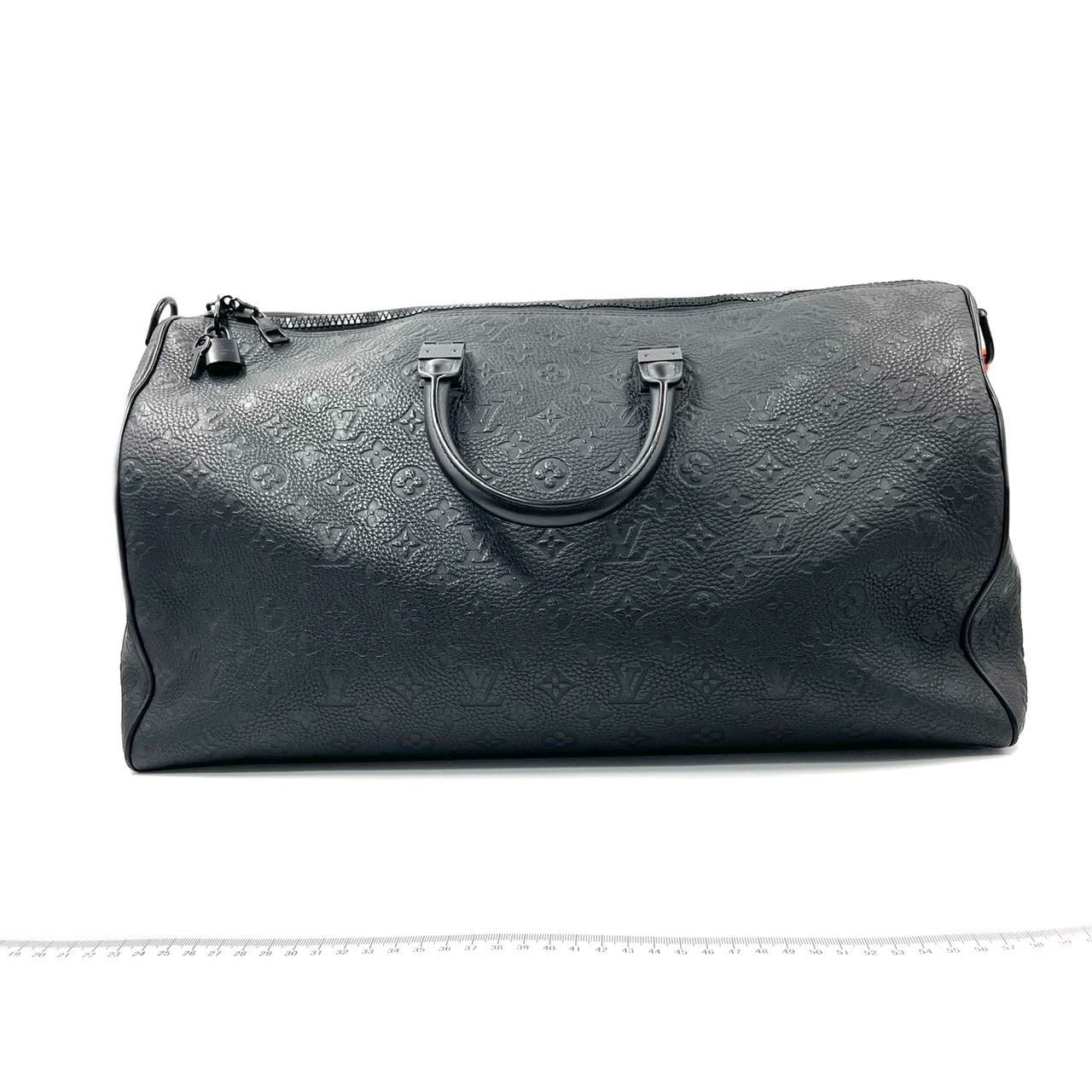 Sold Louis Vuitton Keepall Monogram Bandouliere 50 Absolute Black with Orange Chain Virgil Abloh Design