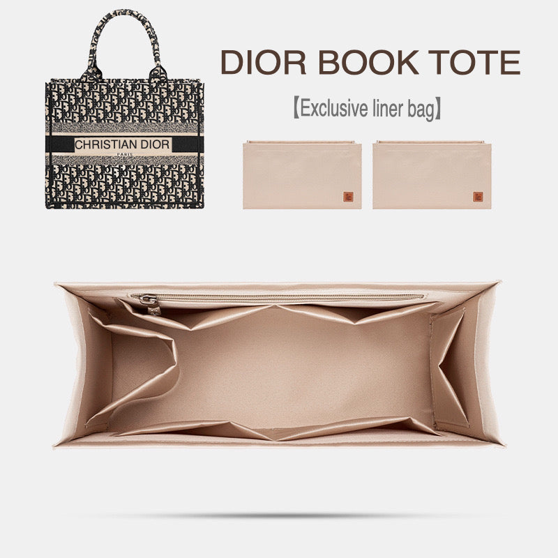 Organiser Insert fit for Dior Book Tote - Fabric with Zipper Option