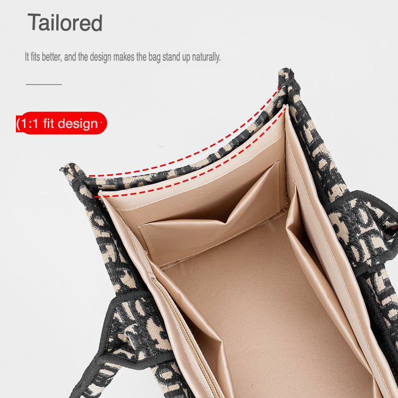 Organiser Insert fit for Dior Book Tote - Fabric with Zipper Option