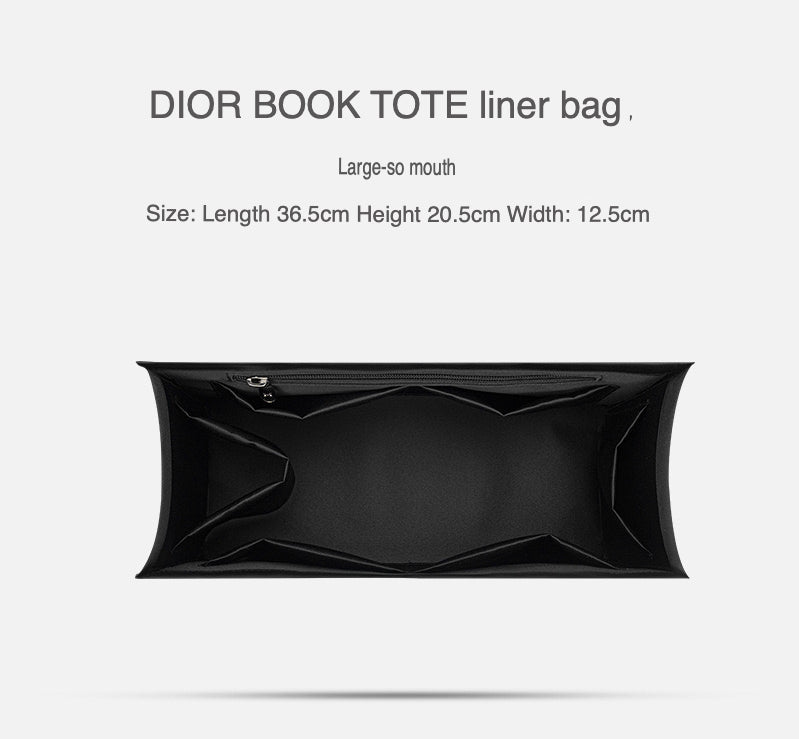 Organiser Insert fit for Dior Book Tote - Fabric with Zipper Option