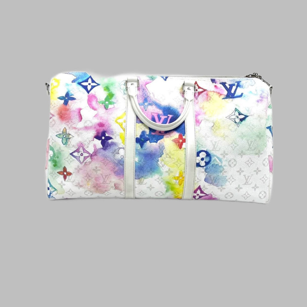 Sold Louis Vuitton Keepall 50 Watercolor on White Monogram