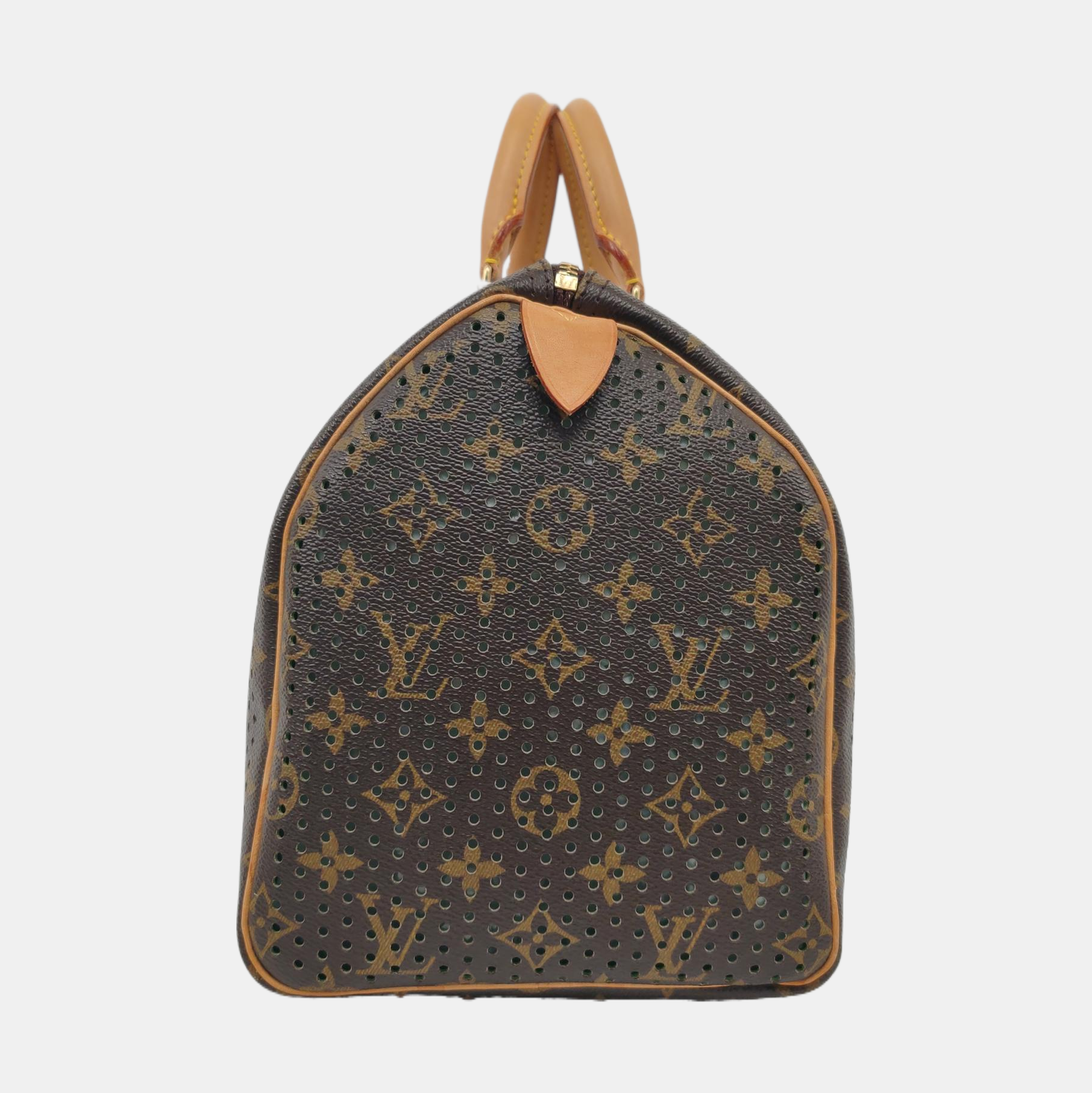 Louis Vuitton Speedy 30 Brown Perforated Monogram Green Interior