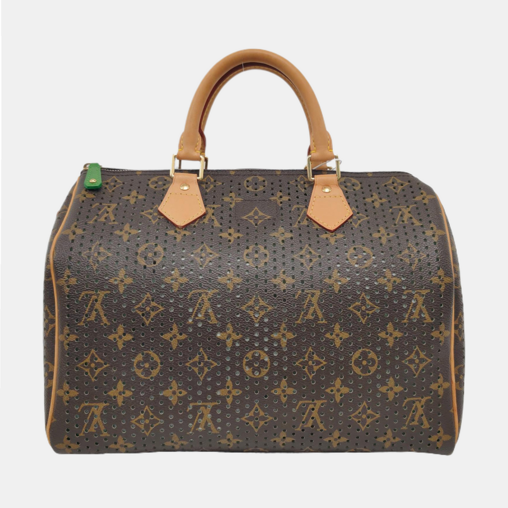 Louis Vuitton Speedy 30 Brown Perforated Monogram Green Interior