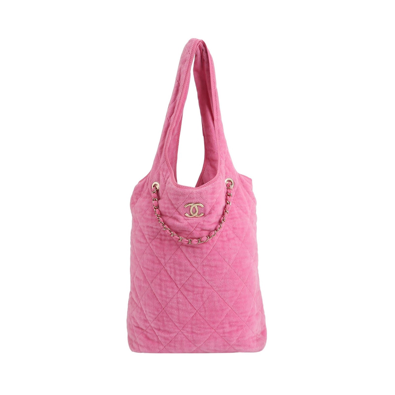 Chanel Coco Beach Quilted Hobo Pink Soft Cloth 2023