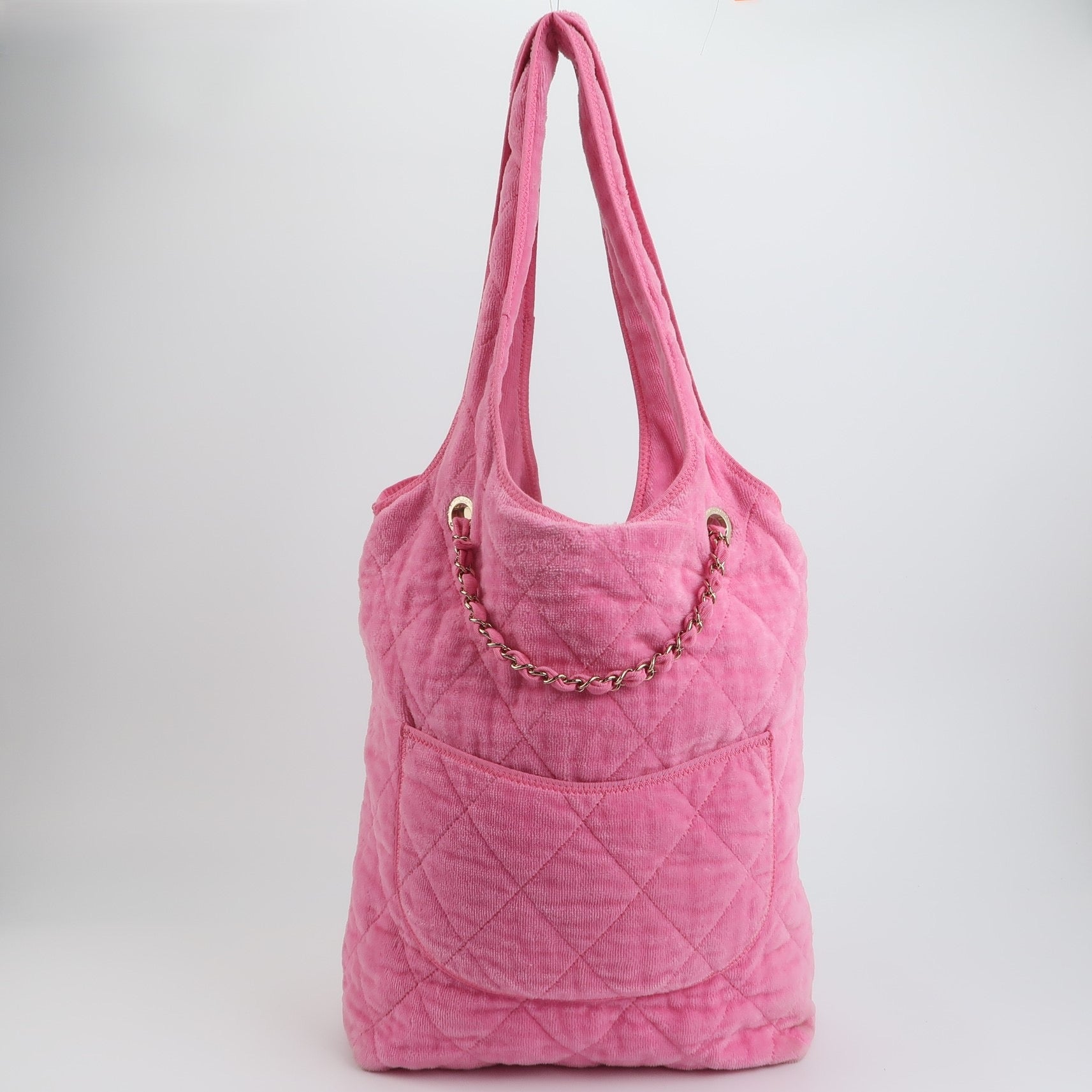 Chanel Coco Beach Quilted Hobo Pink Soft Cloth 2023