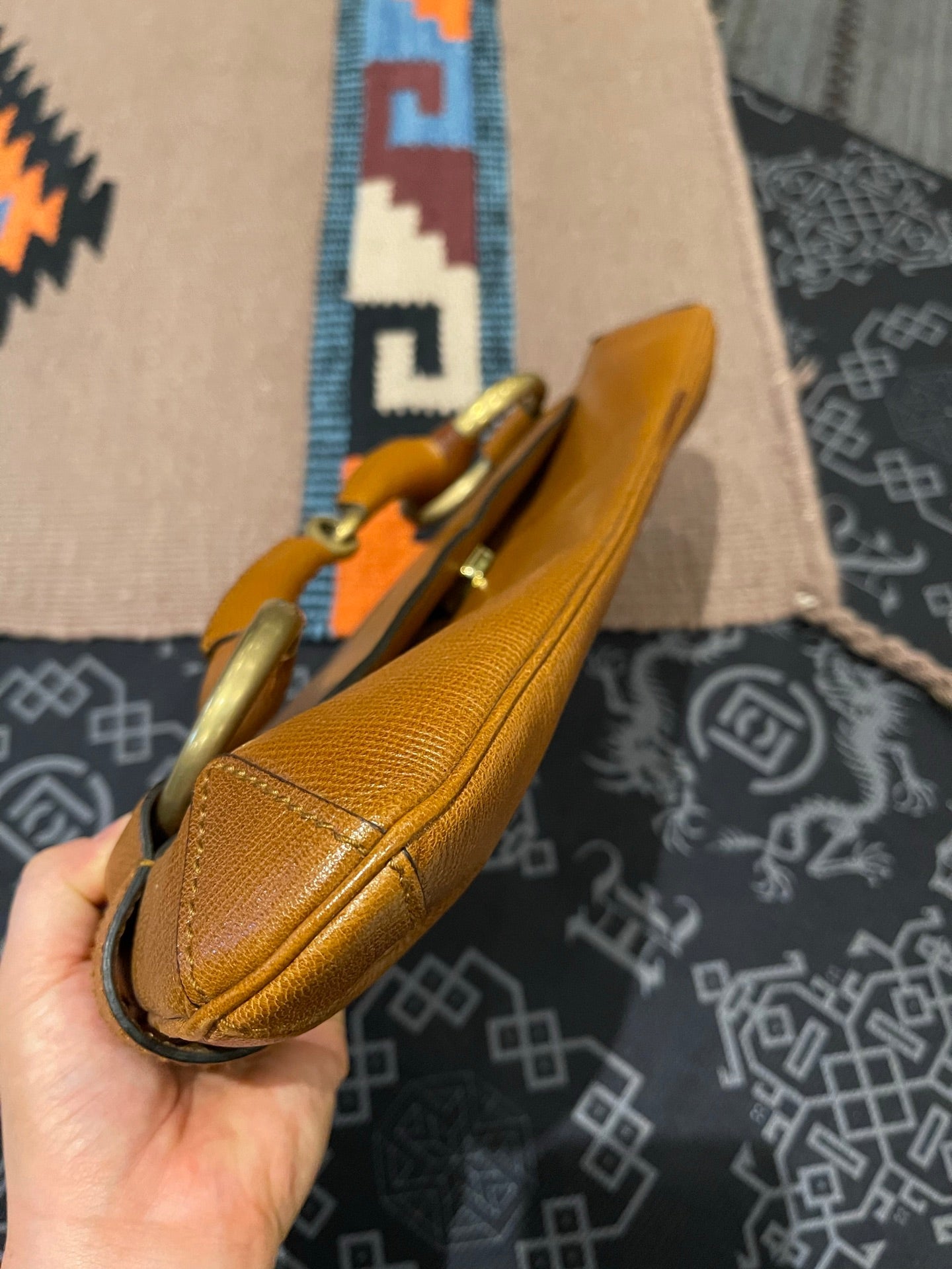 Gucci Horsebit 1955 Vintage Large Brown Leather Chain Shoulder bag