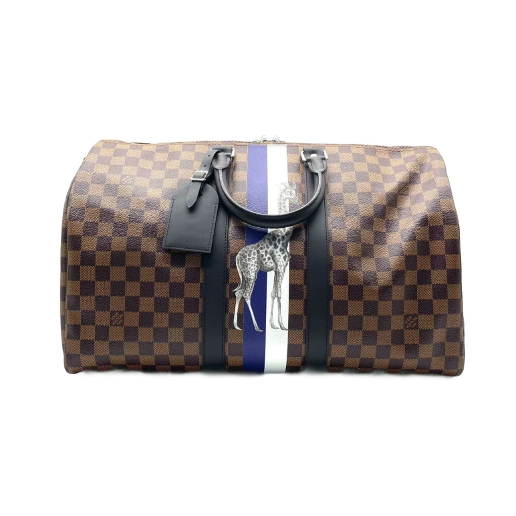 Sold Louis Vuitton SS17 Savannah Keepall 45 Bandouliere Giraffe on Brown Damier Canvas