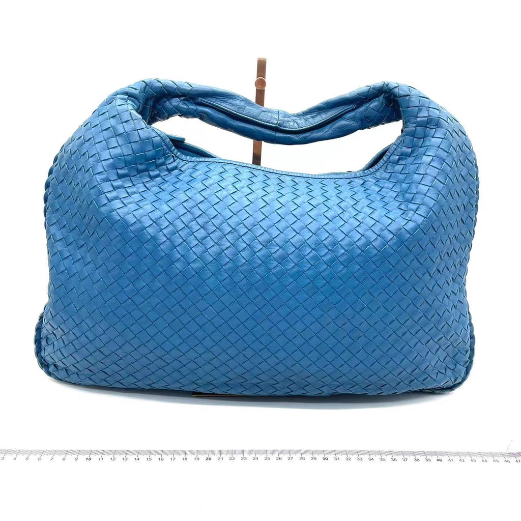 Bottega Veneta Veneta Hobo Blue Navy Intreciatto Leather Bag Large 47cm
