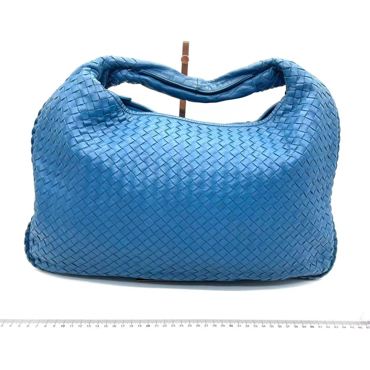 Bottega Veneta Veneta Hobo Blue Navy Intreciatto Leather Bag Large 47cm