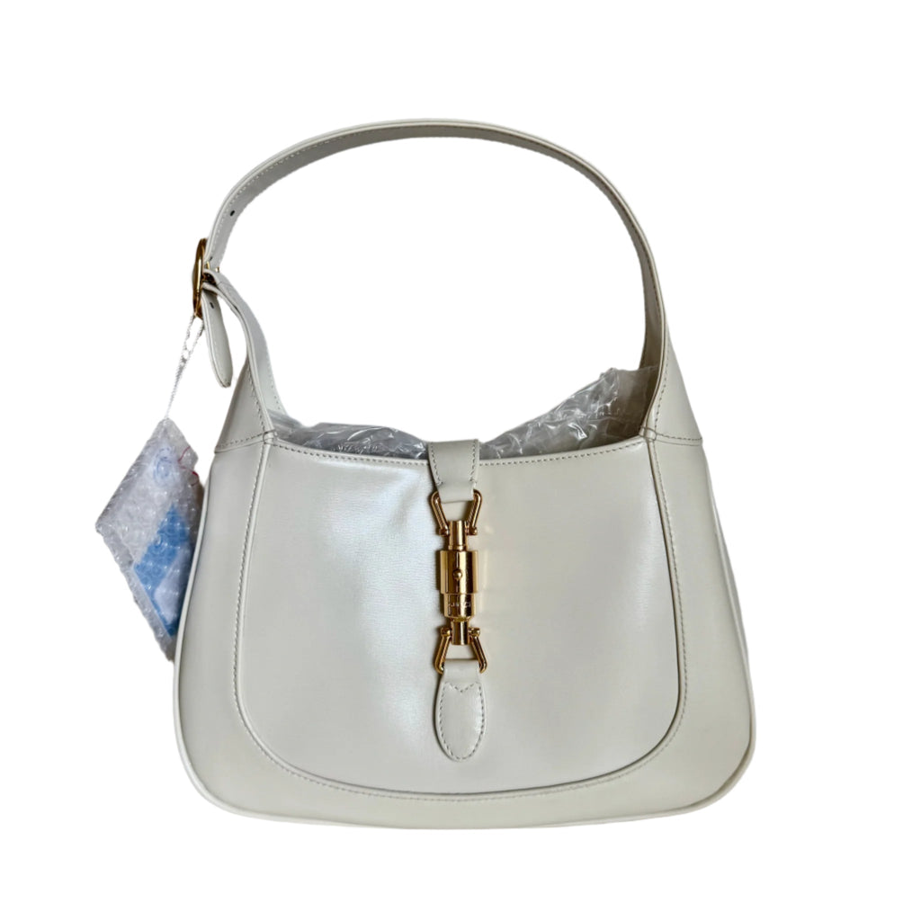 Gucci Jackie 1961 Small White Leather Bag with Adjustable Strap