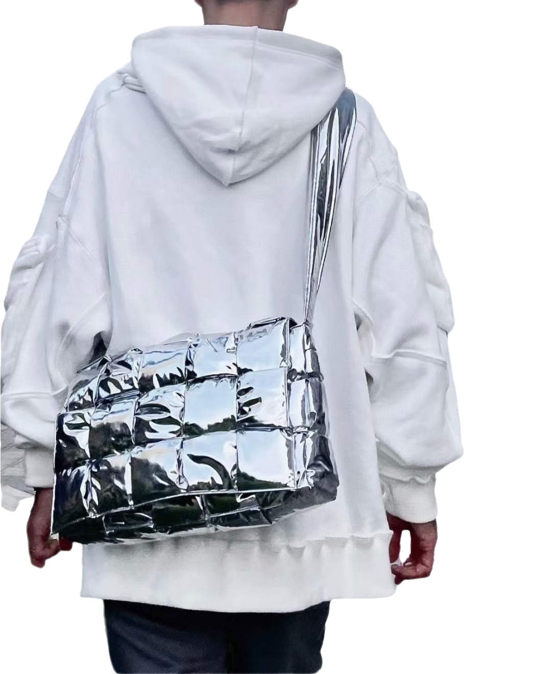 Bottega Veneta Padded Cassette Silver Leather Large