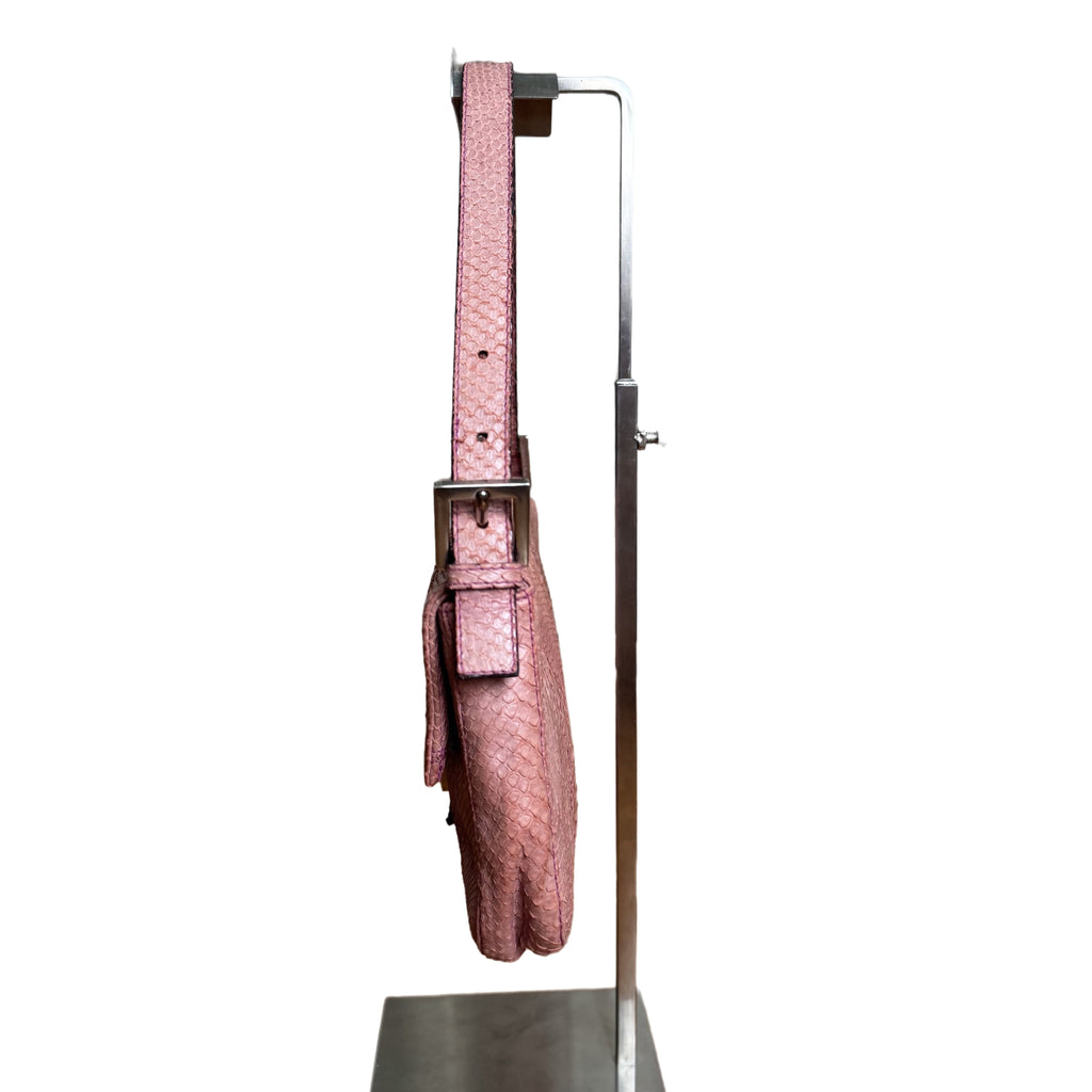 FENDI Baguette Vintage Purple Python-skin Leather Shoulder Bag