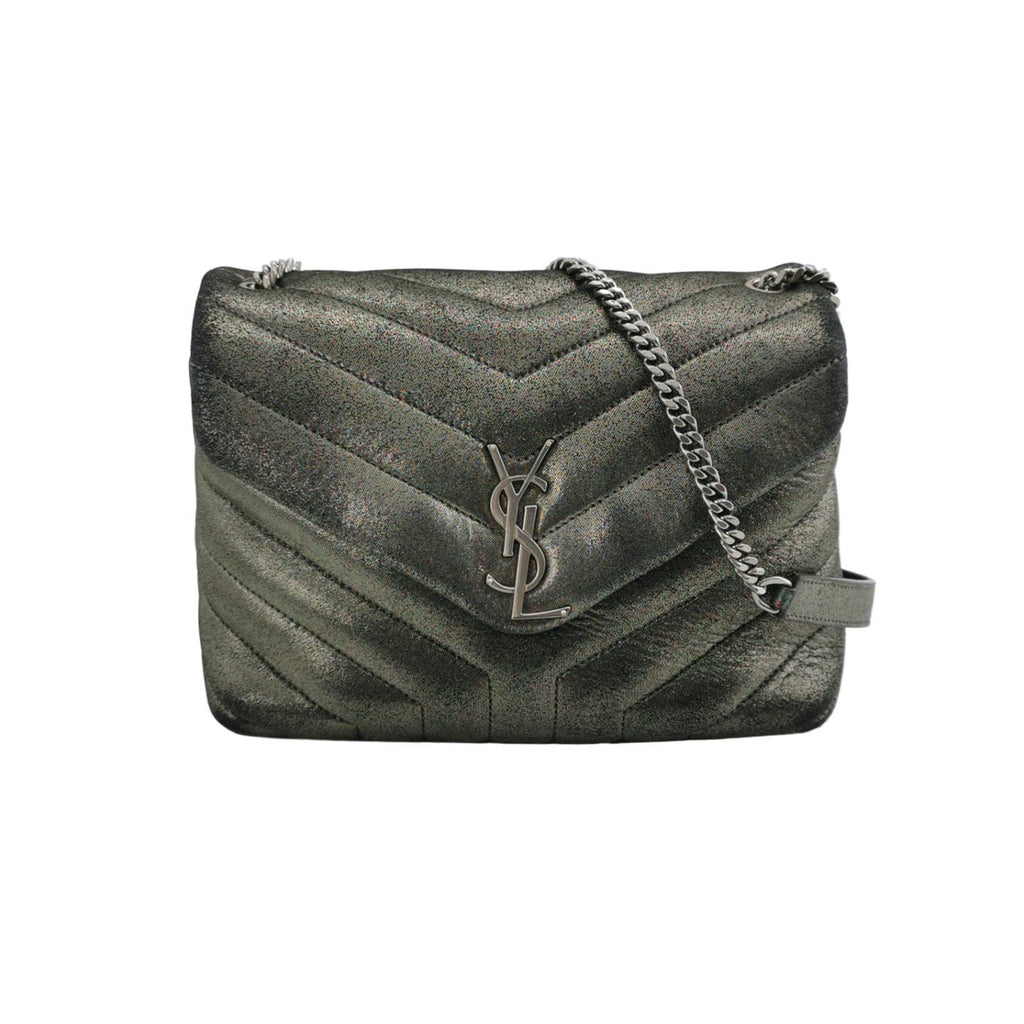 Sold Saint Laurent Metallic Fabric Y Matelasse Monogram Small Lou lou Bag