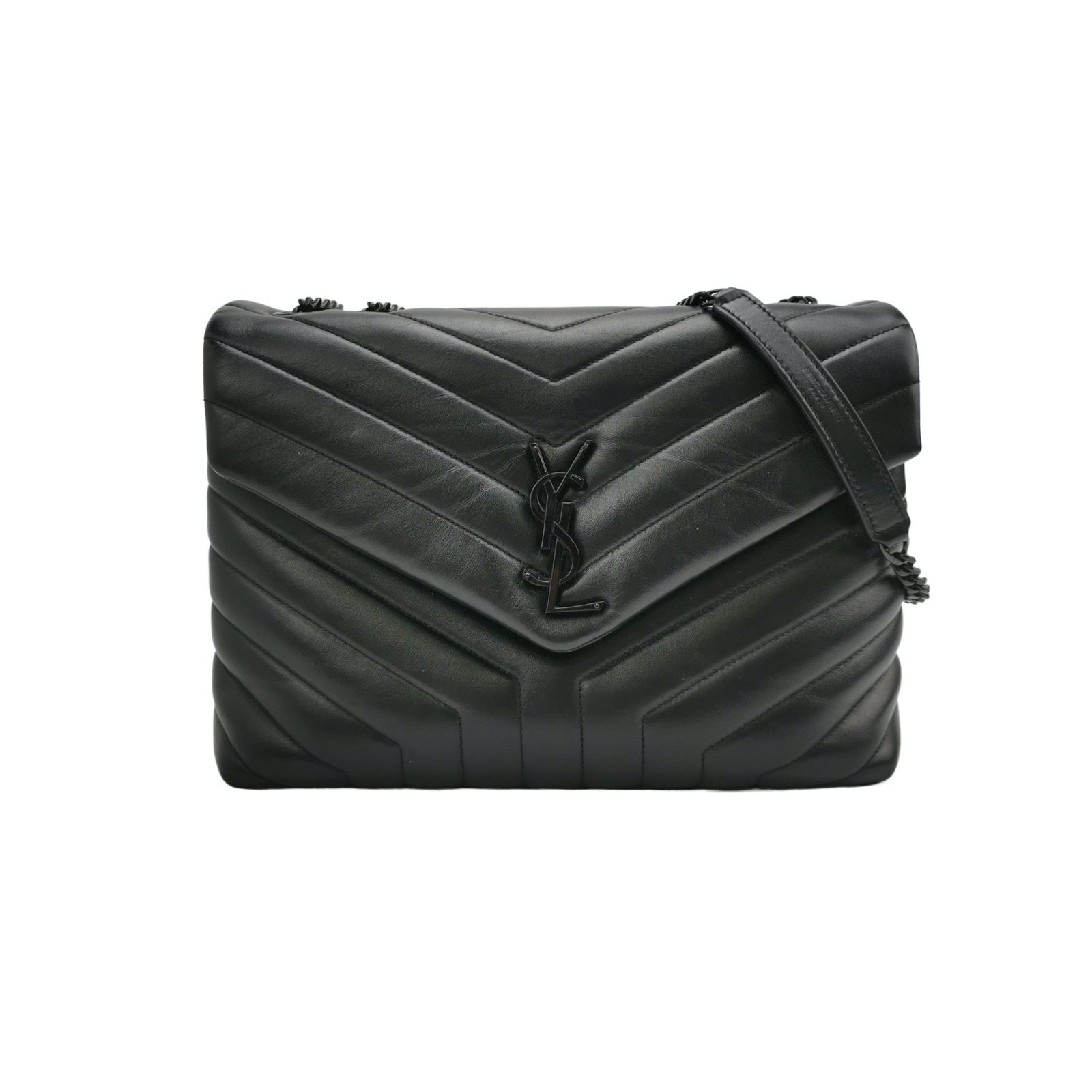 Sold Saint Laurent Medium So Black Calfskin Leather Bag with Black Hardware