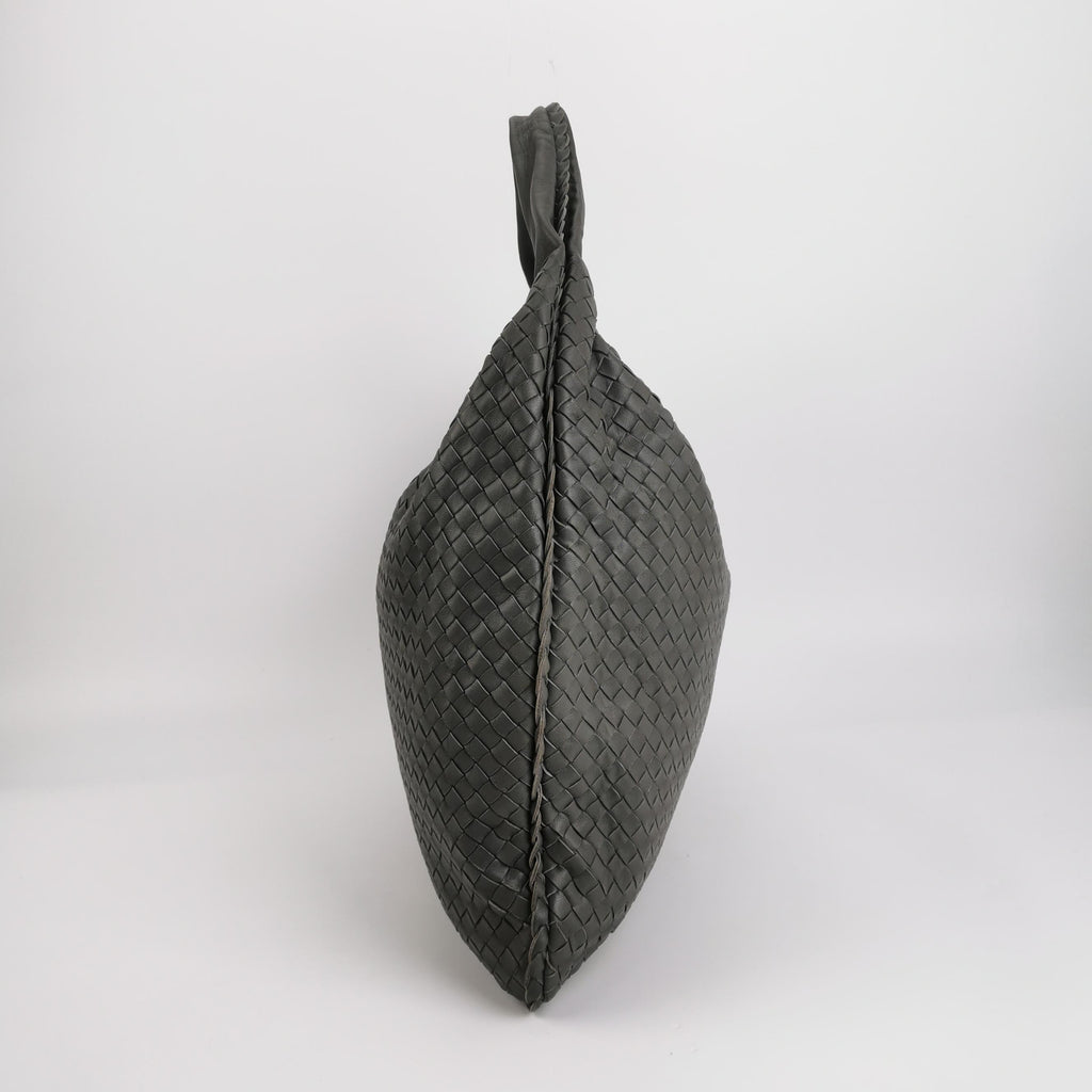 Bottega Veneta Veneta Hobo Dark Grey Leather Bag Maxi 55cm