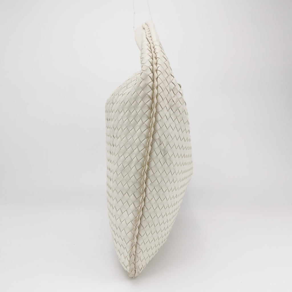 Bottega Veneta Veneta Hobo Dark White Leather Bag Maxi 55cm