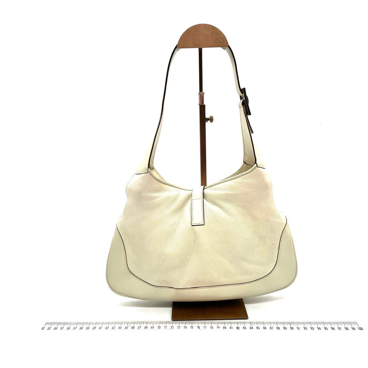 Gucci Jackie Vintage Soft White Leather Bag Medium with Fur lining