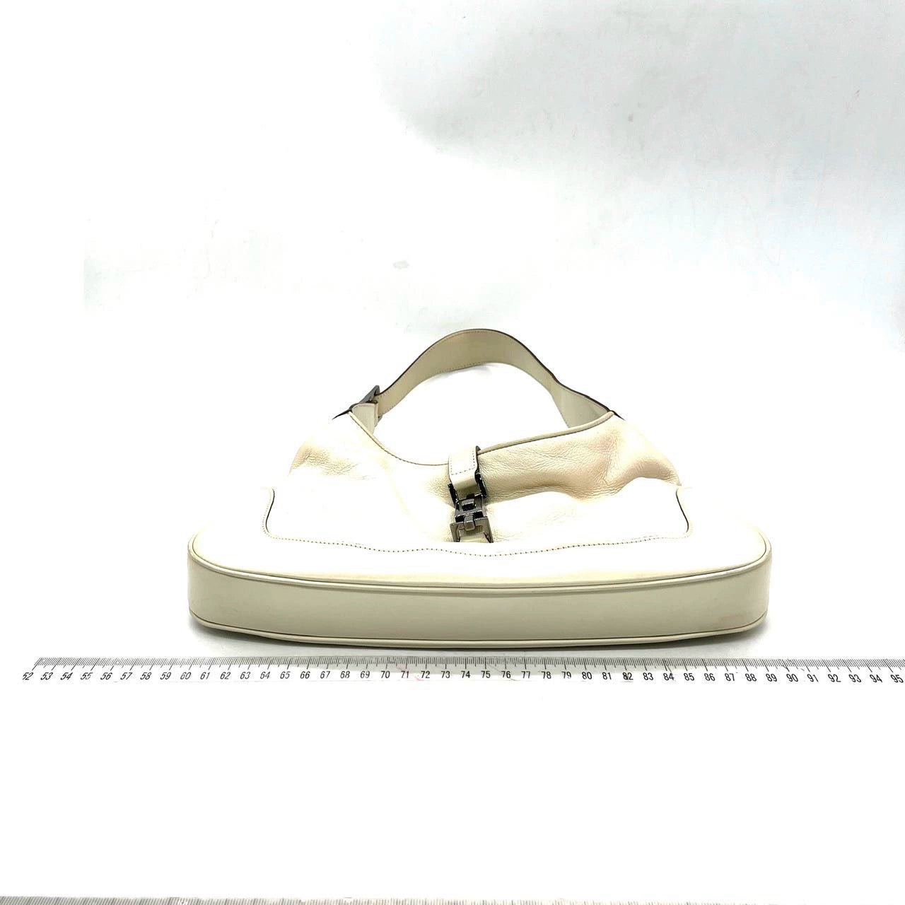 Gucci Jackie Vintage Soft White Leather Bag Medium with Fur lining