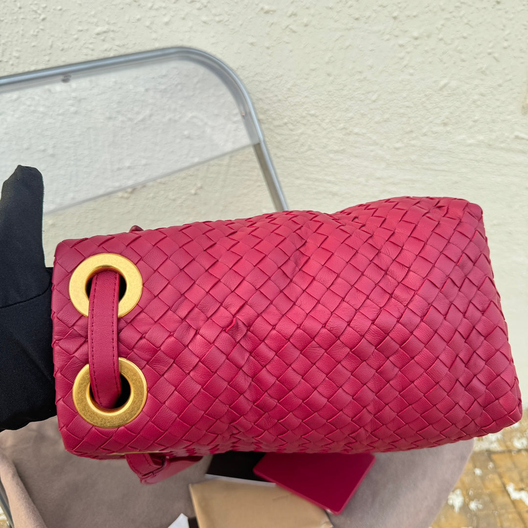 Bottega Veneta Garda Hot Pink Intrecciato Nappa Leather Large 33cm