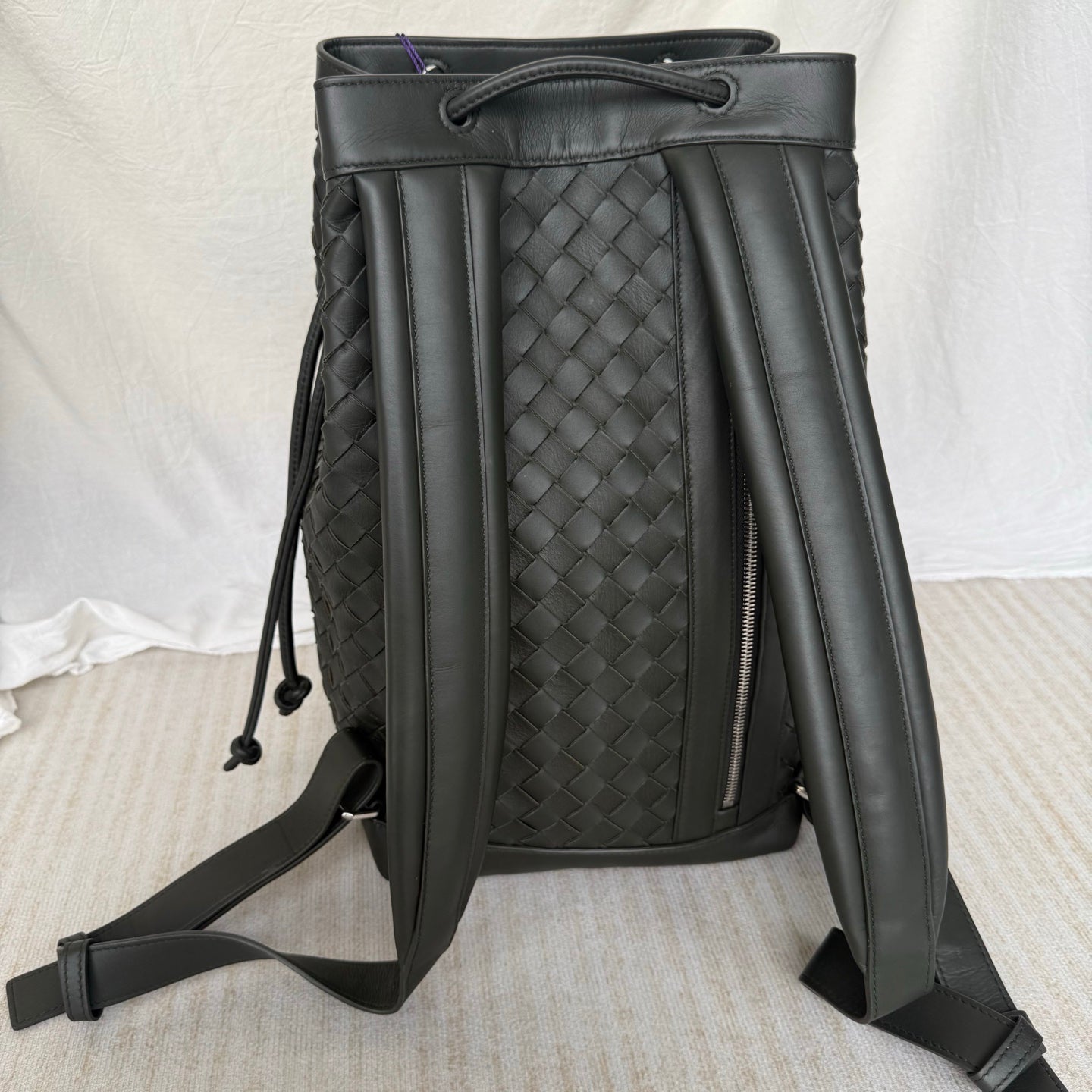 Bottega Veneta Backpack Dark Green Intrecciato Leather