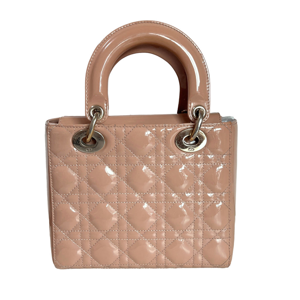 Lady Dior Small Nude Beige Patent Leather with Strap