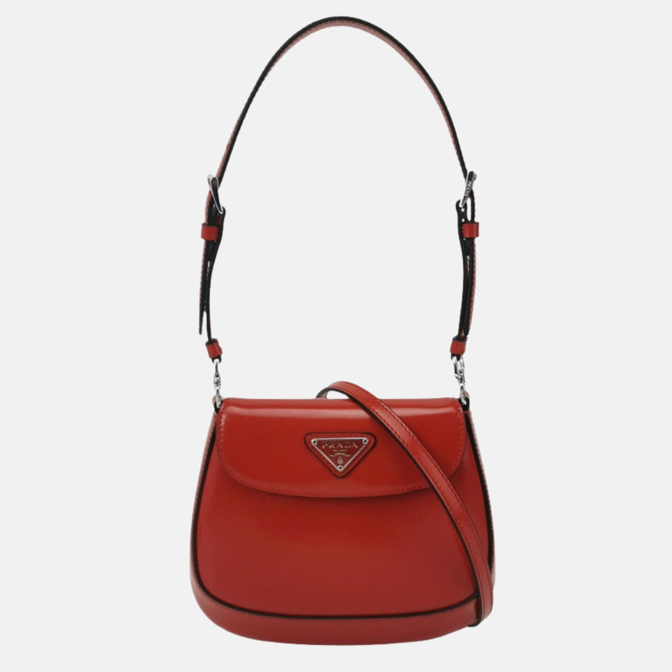 Prada Cleo Flap Red Leather Mini Shoulder bag