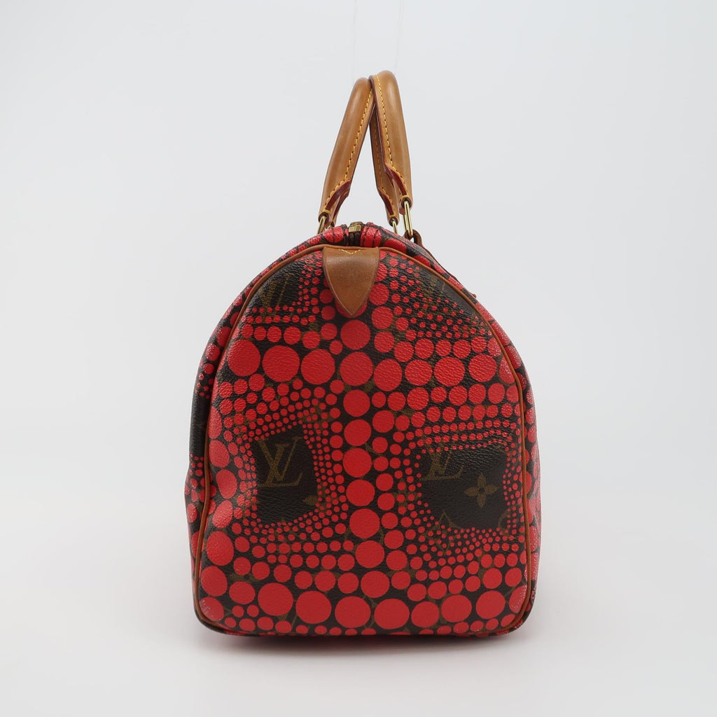 Louis Vuitton x Yayoi Kusama Limited Edition Speedy 30 Red Top Handle Bag