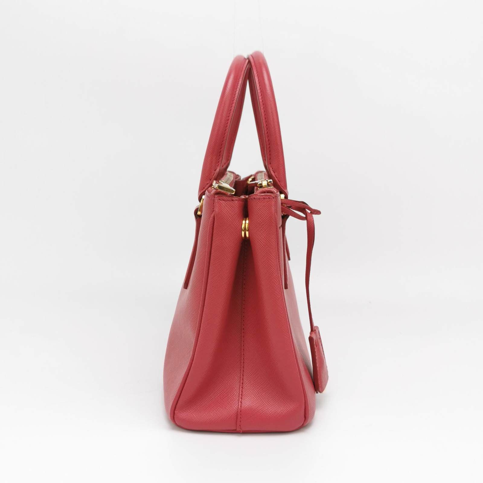 Prada Galleria Saffiano Leather Small Pink Handbag with Strap