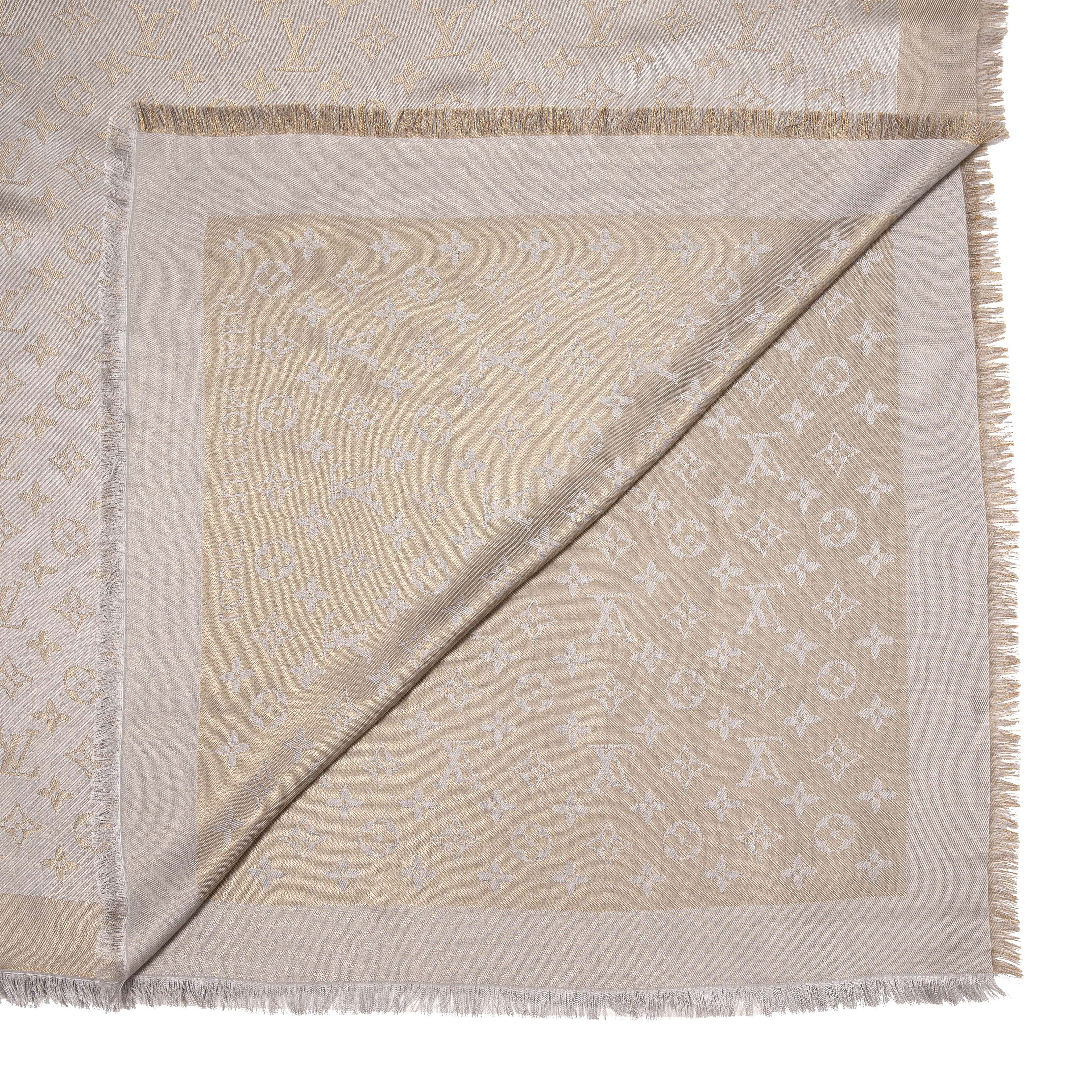 Louis Vuitton Greige Monogram Shine Shawl