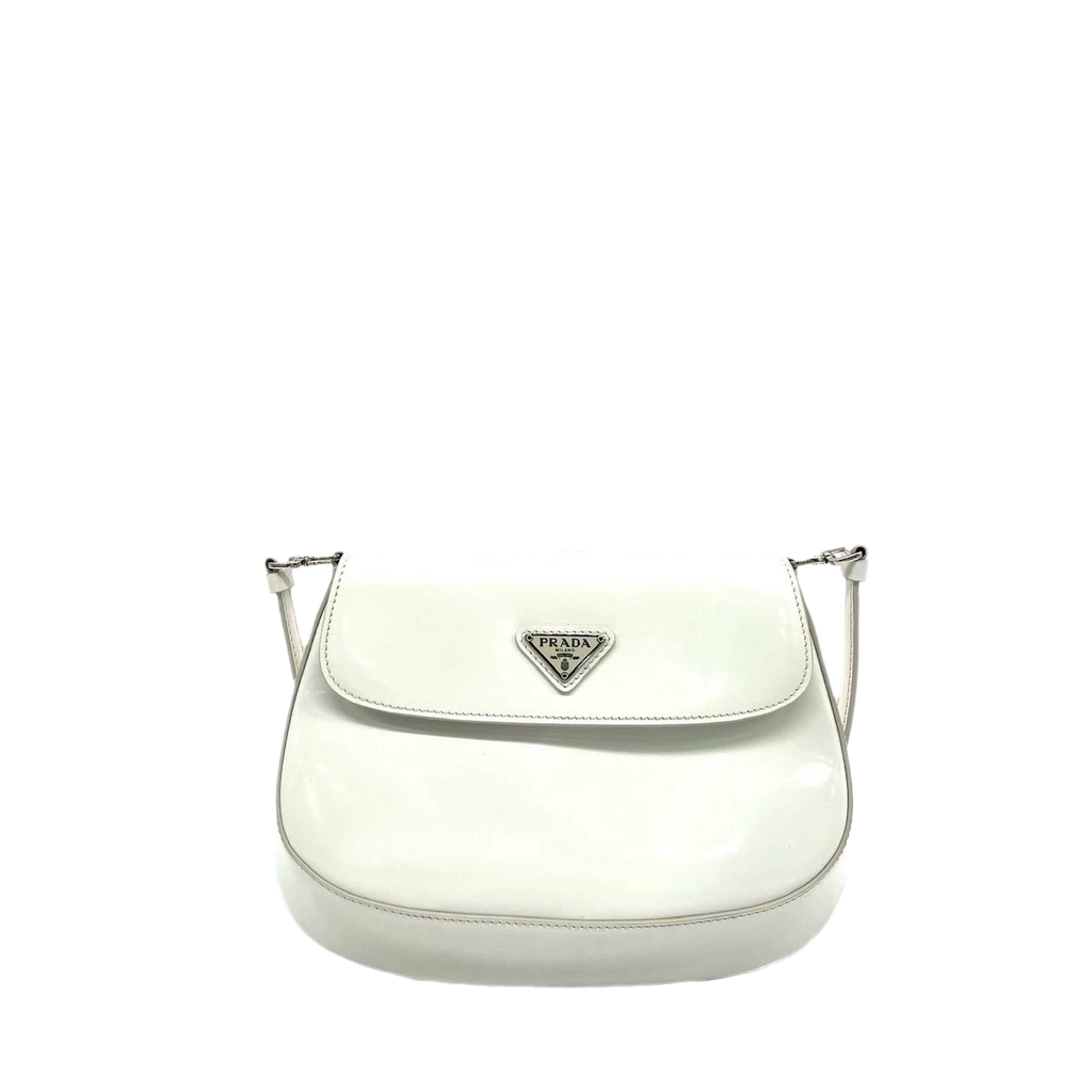 Prada Cleo Flap White Leather Shoulder bag