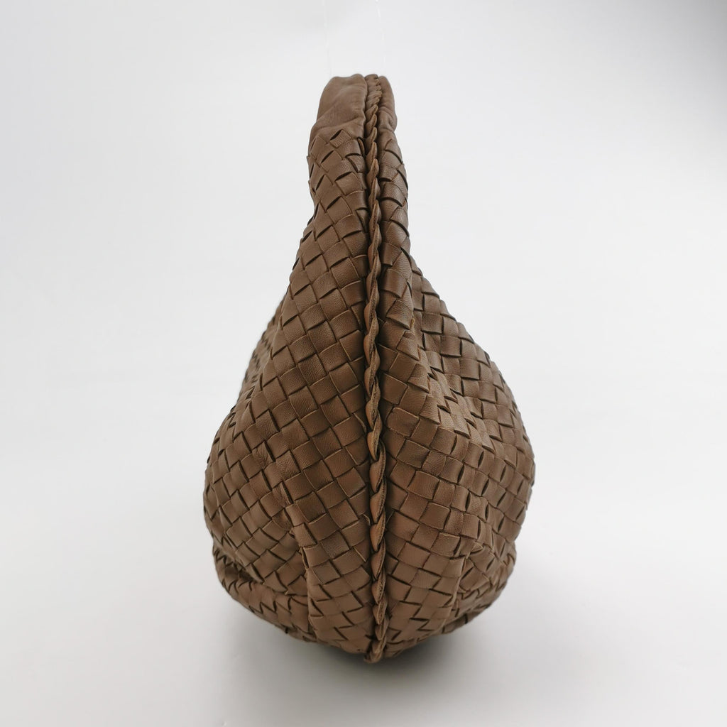 Bottega Veneta Belly Hobo Intrecciato Leather Milk Chocolate Brown Large 45