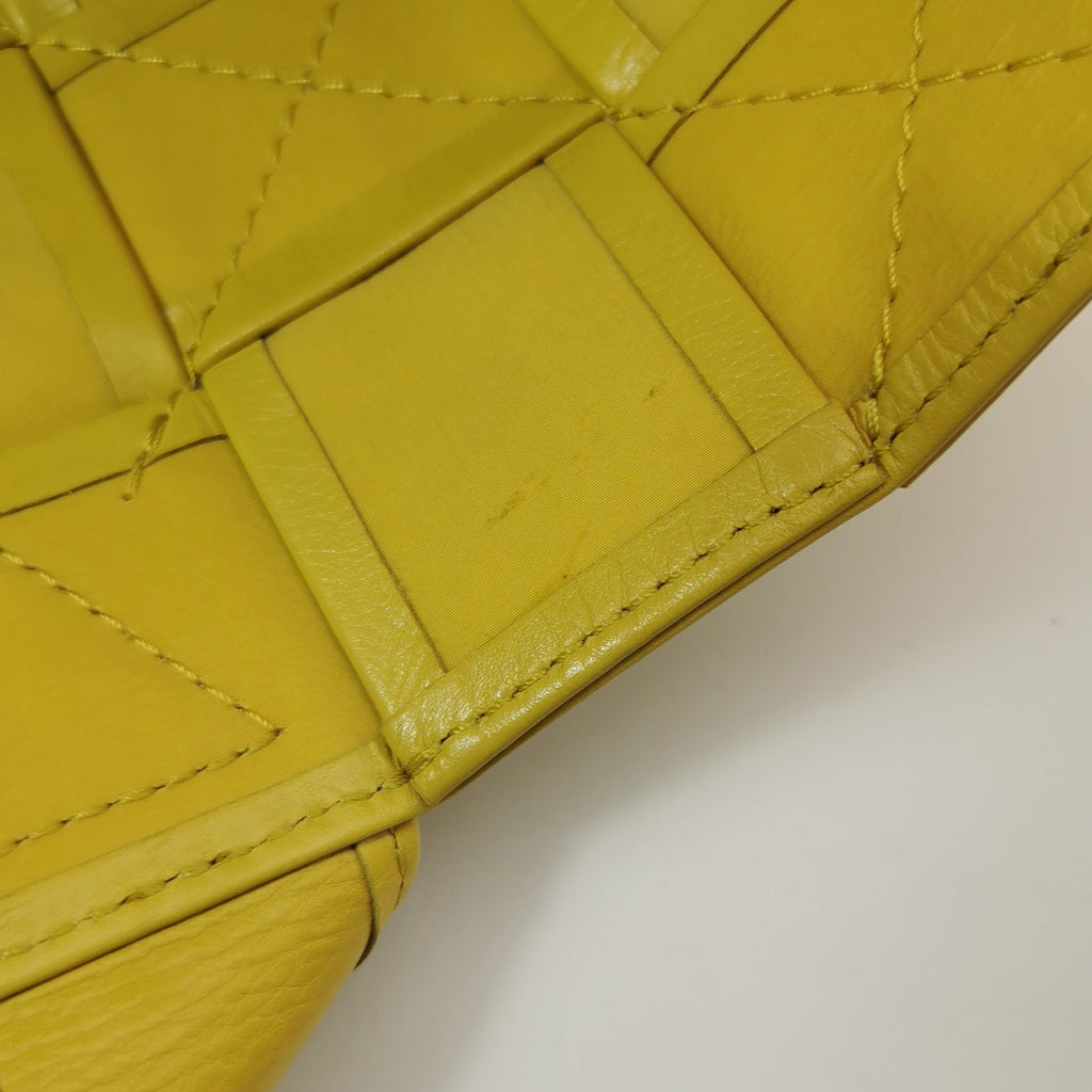 Bottega Veneta Cabat Vertical Yellow Shiny Calfskin Leather Tote Bag