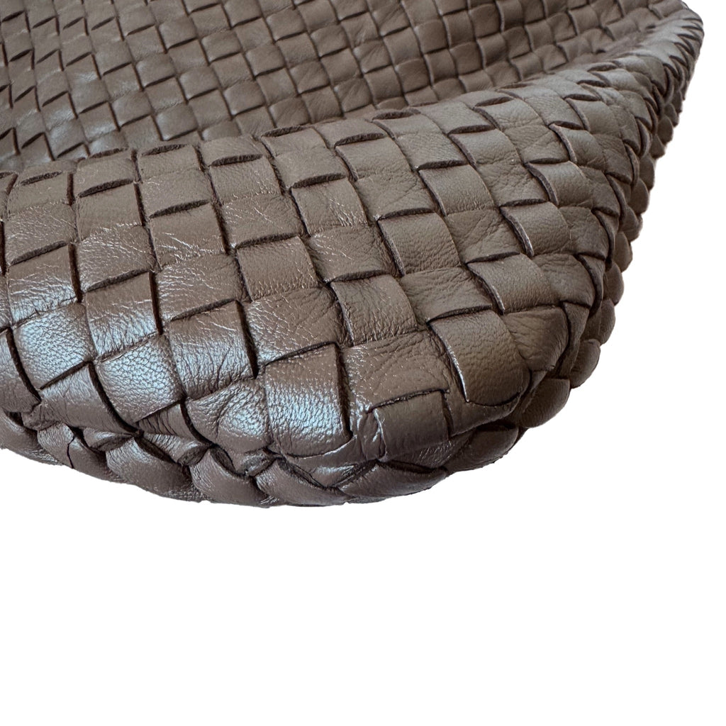 Bottega Veneta Veneta Hobo Intrecciato Purple Brown 45cm Lambskin Leather