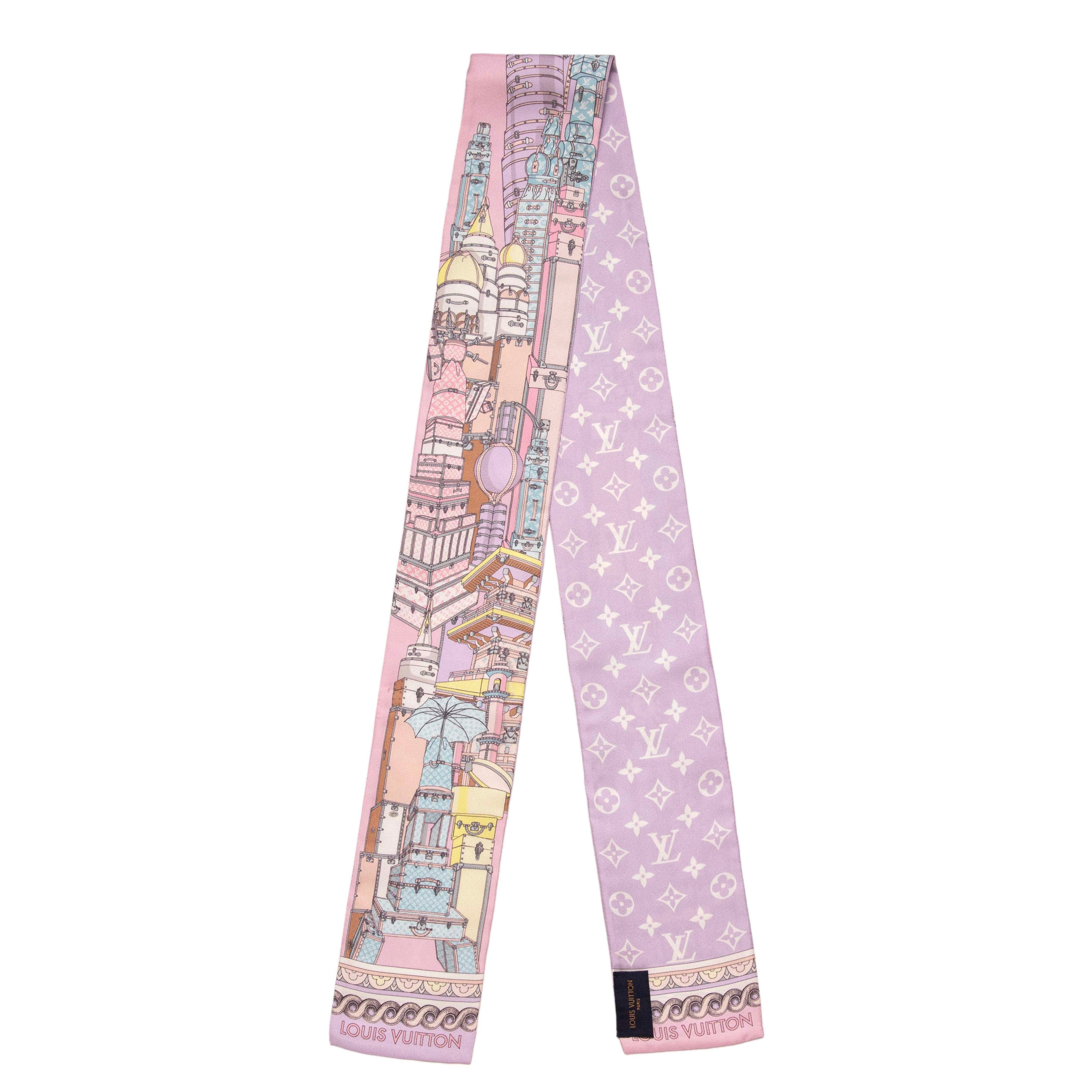 Louis Vuitton Mauve Silk Around The World Bandeau