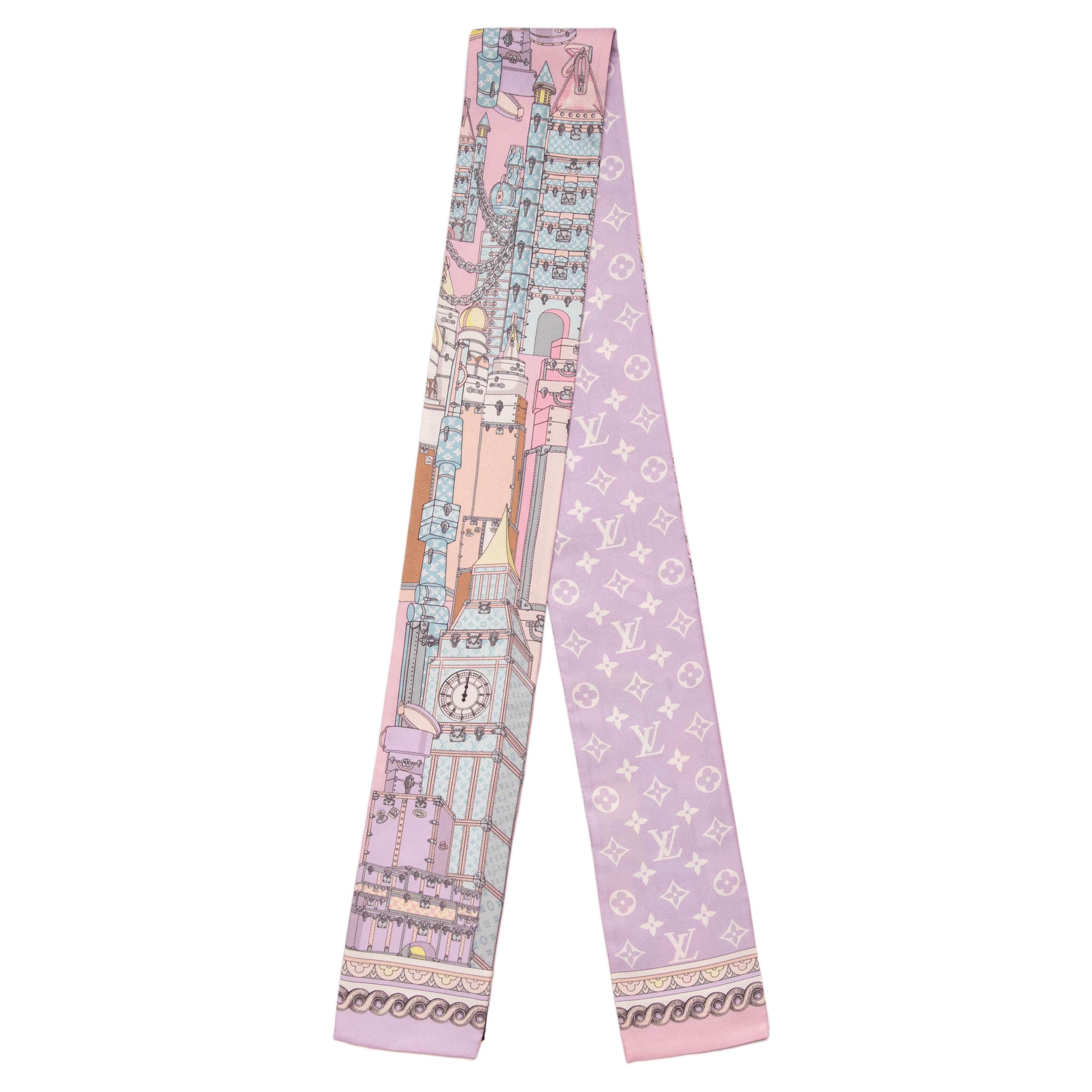 Louis Vuitton Mauve Silk Around The World Bandeau