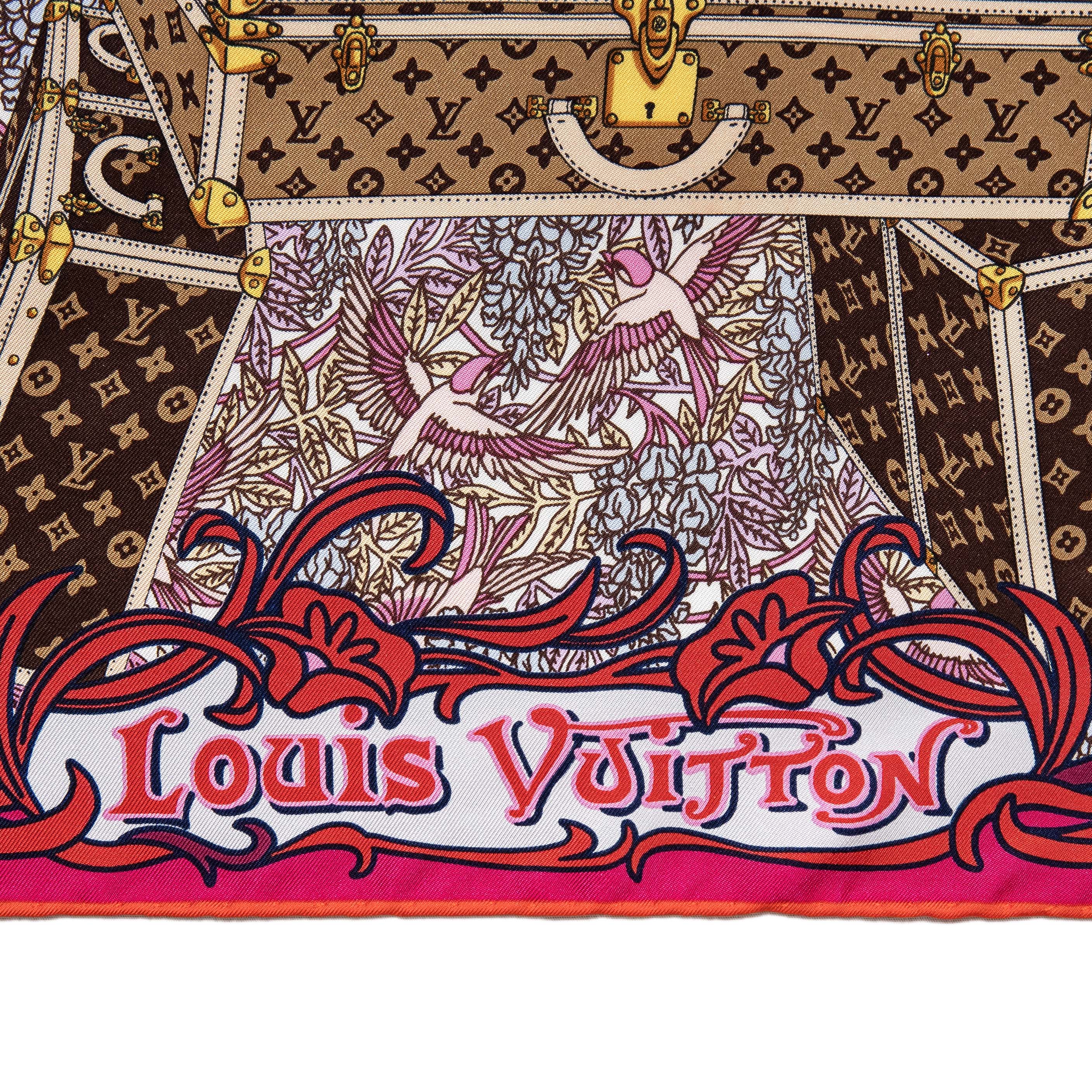 Louis Vuitton Fuchsia Silk Louis A Paris Square Scarf