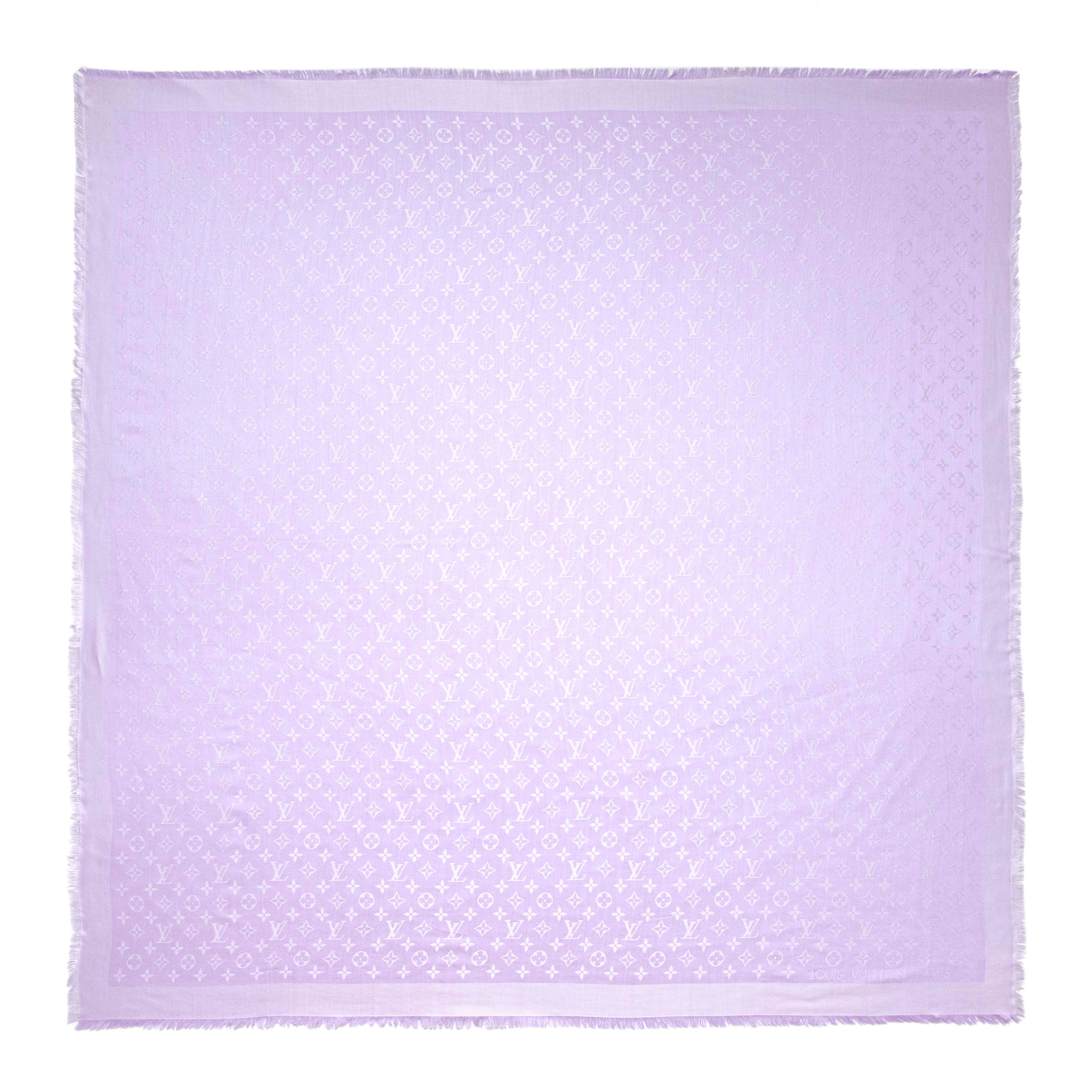 Louis Vuitton Mauve Silk Wool Monogram Shawl