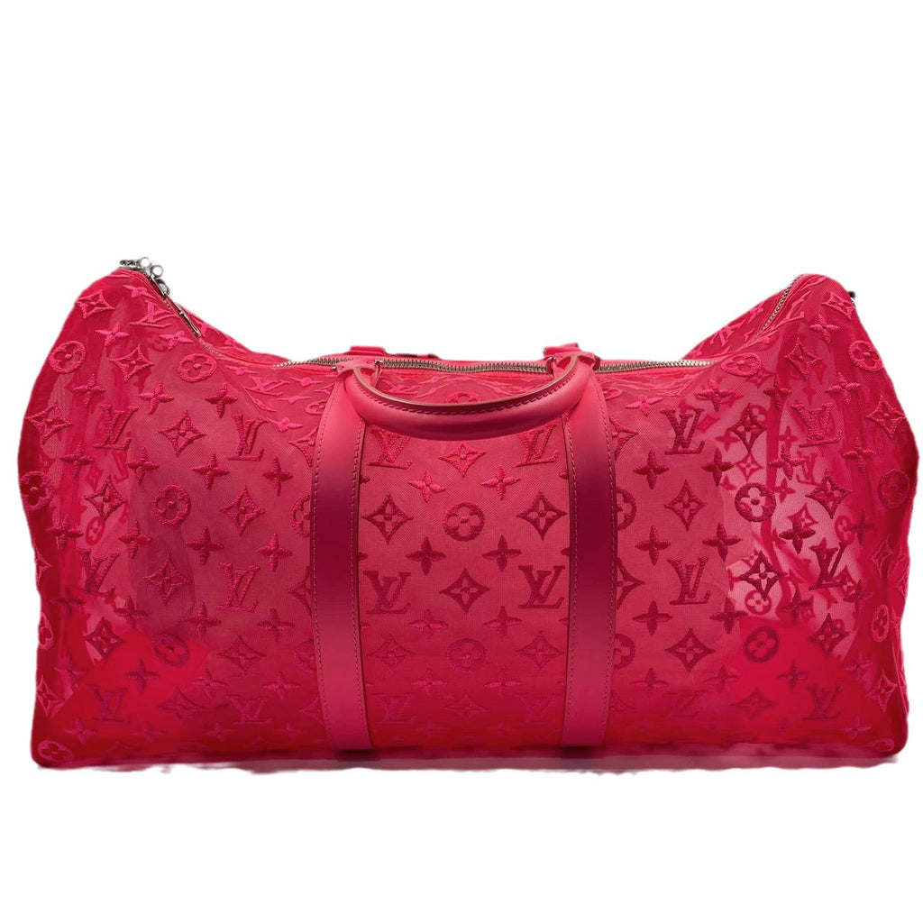 Sold Louis Vuitton Keepall Bandouliere Monogram Mesh 50 Pink in Mesh/Leather