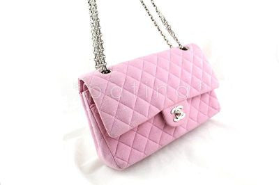 Chanel Pink Quilted Canvas Classic 2.55 Shoulder Flap Bag